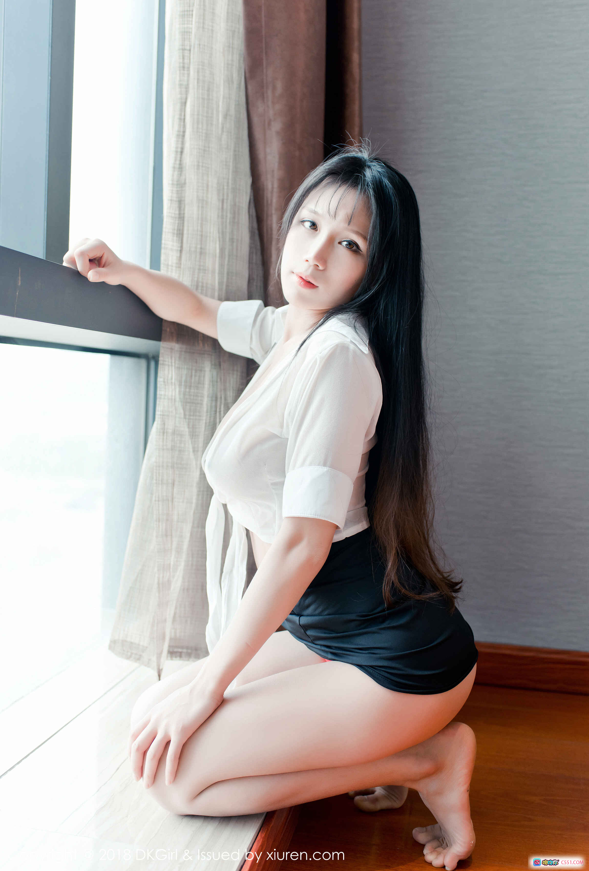 图片[3] - 李可可性感写真 | 白衬衫黑短裙 | 窗边私房美拍 | DKGirl 2018 Vol.080 高清图集 - 就要吻
