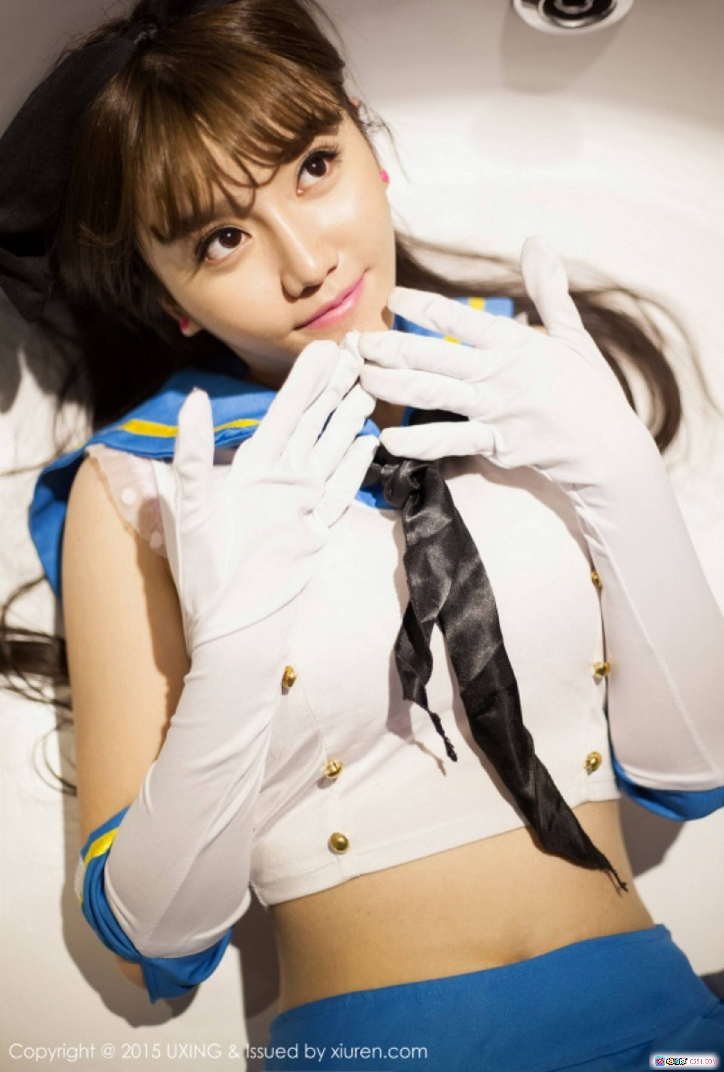 图片[2] - UXING 2015.05.08 VOL.007 美女床上写真 白色蕾丝睡衣 粉色床品 可爱手势 甜美长发 柔美氛围 高清私房照 - 就要吻