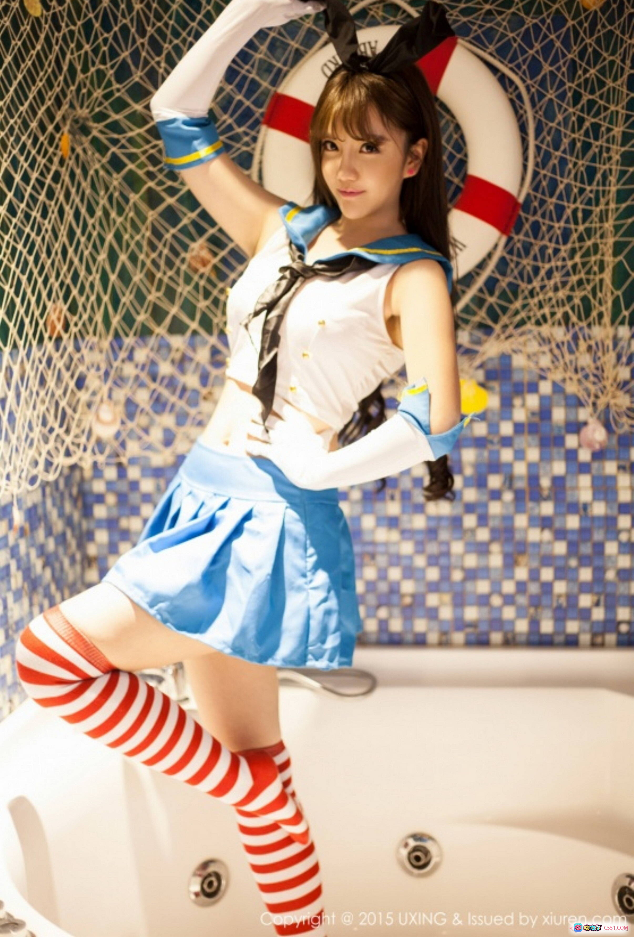 图片[5] - UXING 2015.05.08 VOL.007 美女床上写真 白色蕾丝睡衣 粉色床品 可爱手势 甜美长发 柔美氛围 高清私房照 - 就要吻