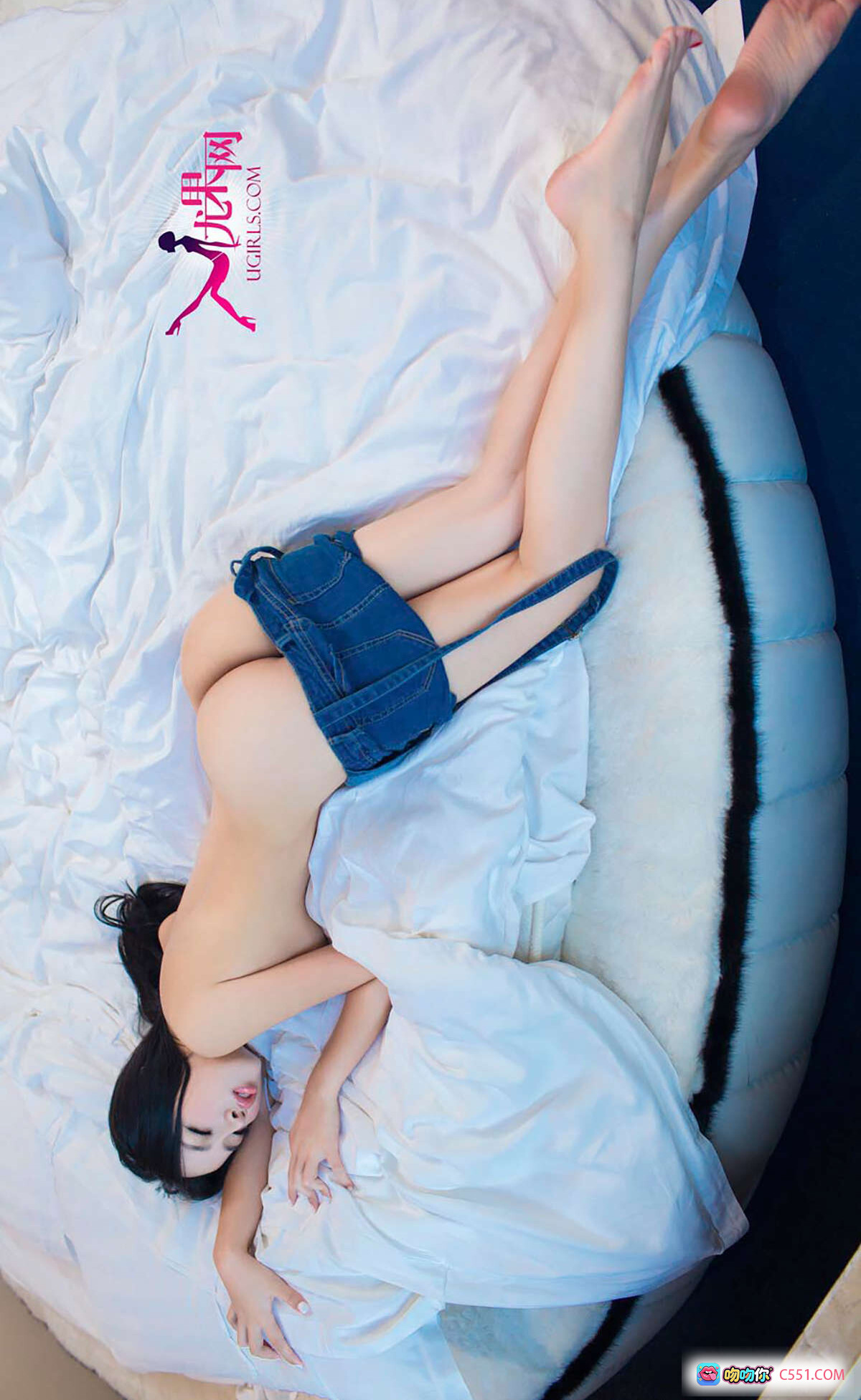 图片[5] - 希子性感写真｜Ugirls尤果网爱尤物专辑2015No.106｜黑丝吊带蕾丝内衣｜私房床照诱惑风 - 就要吻