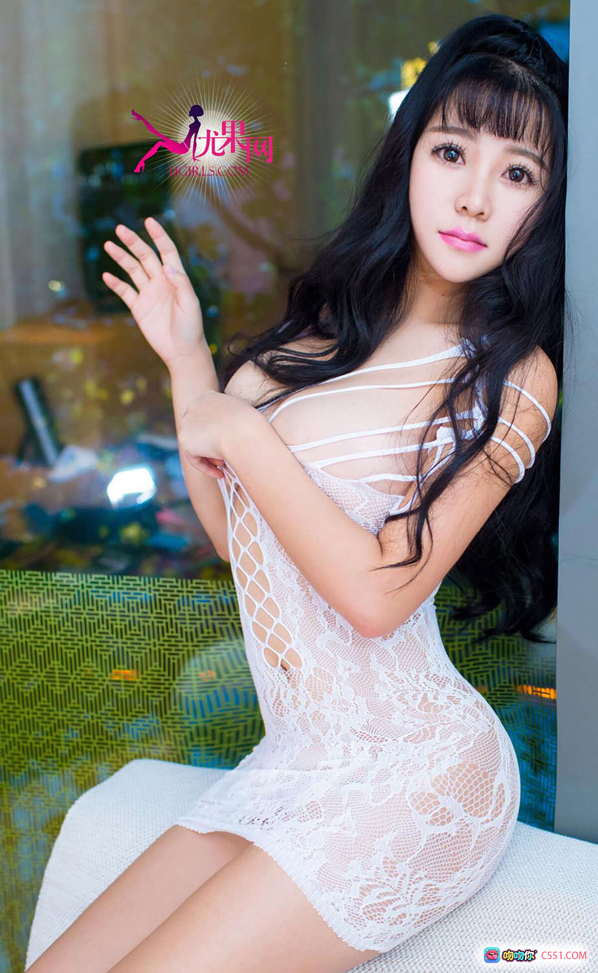 图片[3] - 尤果网宛儿凌之性感写真：蕾丝内衣+丝袜美腿+女王姿态+窗边光影+40P高清图集 - 就要吻