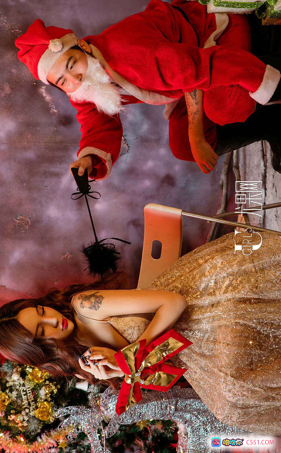 图片[2] - 朱赢性感写真 | Ugirls尤果网爱尤物No.585 | 黑色蕾丝内衣雪地躺姿 | 圣诞氛围红烛银饰点缀 | 2016.12.24高清40P - 就要吻