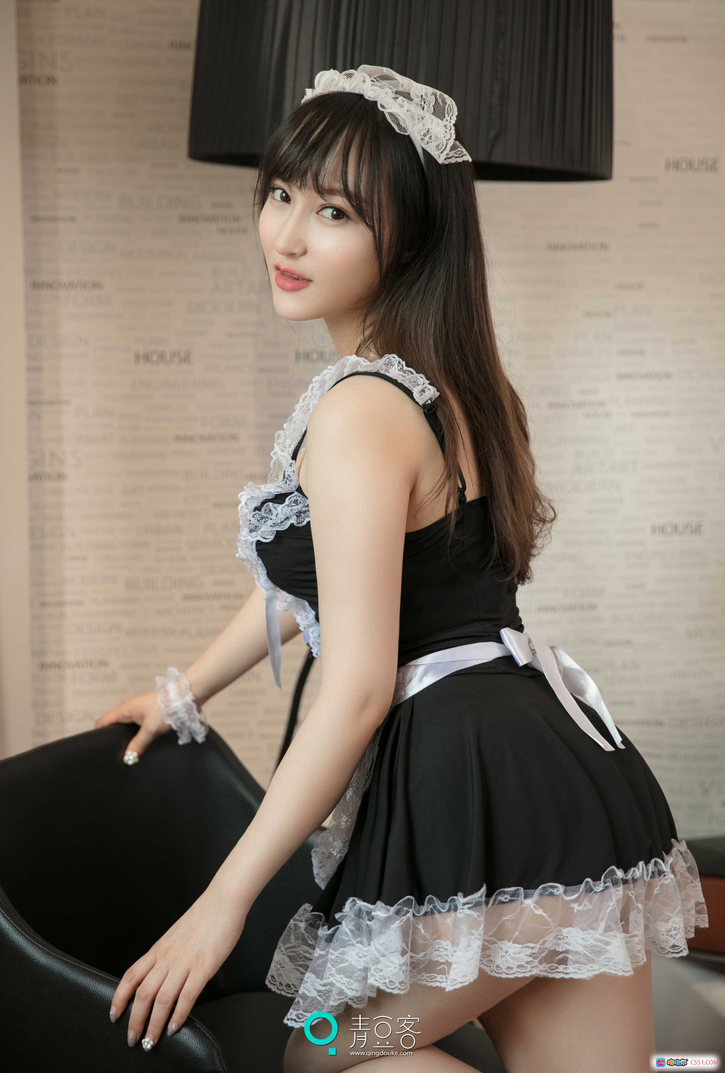 图片[6] - 吴娇性感写真 | 白色透视睡衣 | 长发齐刘海 | 优雅坐姿 | 青豆客2017精选美图 - 就要吻