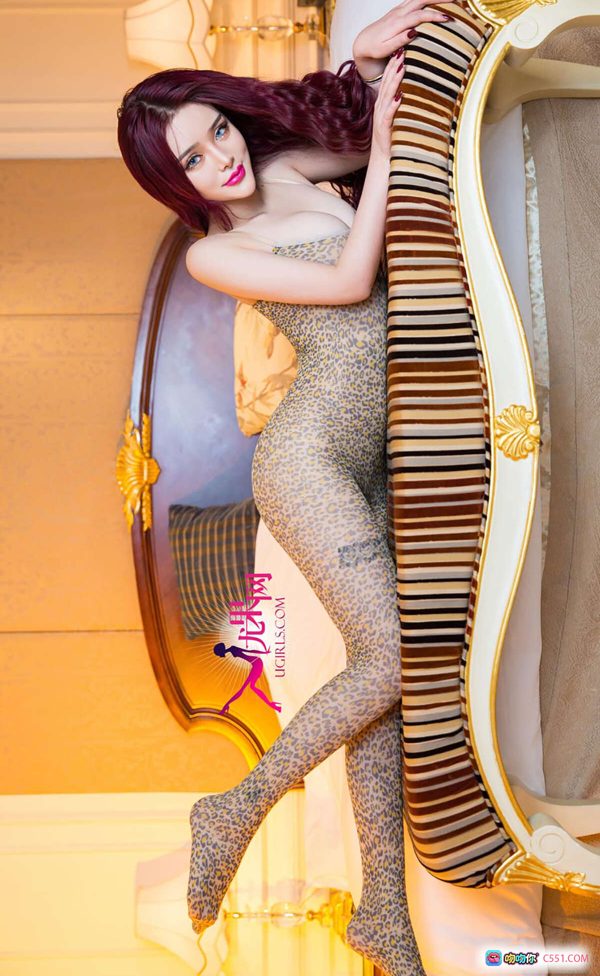陈宇曦豹纹连体衣写真｜Ugirls尤果网爱尤物专辑2015No.224｜红发性感私房照｜高清40P美图 - 就要吻