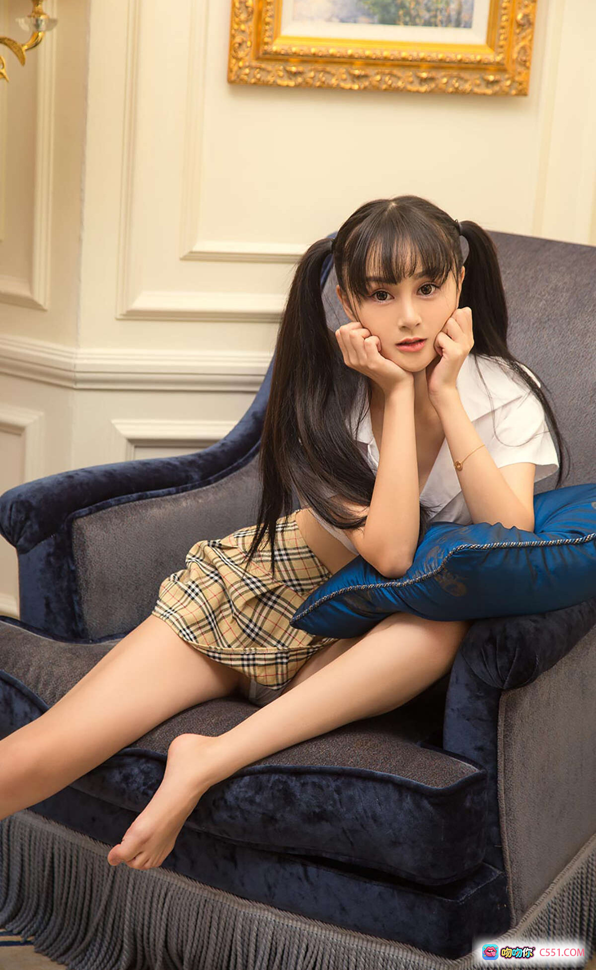 图片[2] - Ugirls尤果网爱尤物No.437滴滴 白色蕾丝内衣+渔网袜 优雅长发美女私房写真 2016.07.29 - 就要吻