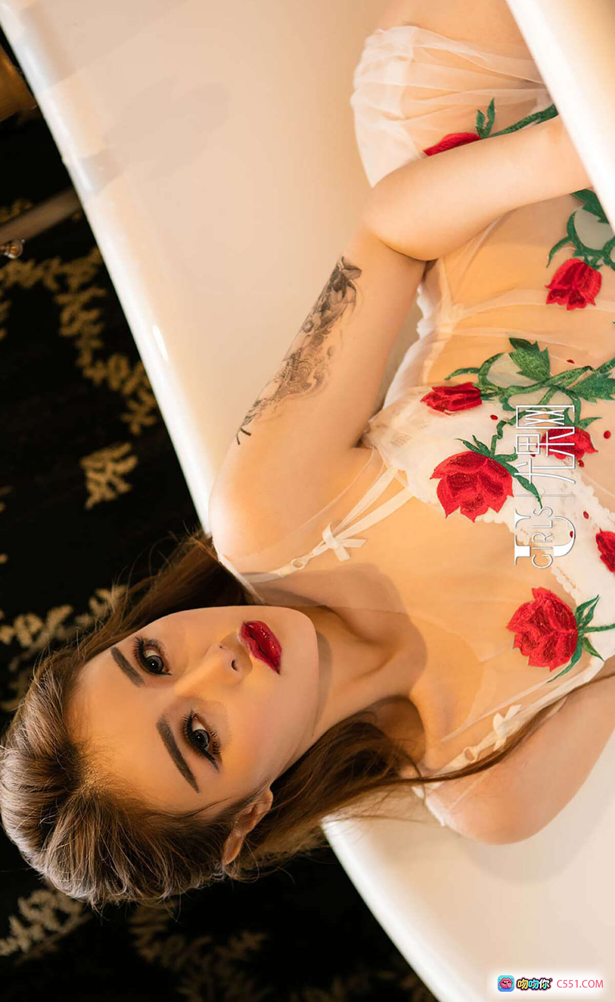 图片[6] - 陈宇曦浴缸写真 | 红玫瑰刺绣透视内衣 | 尤果网爱尤物No.389 | 2016.06.11高清私房美图 - 就要吻