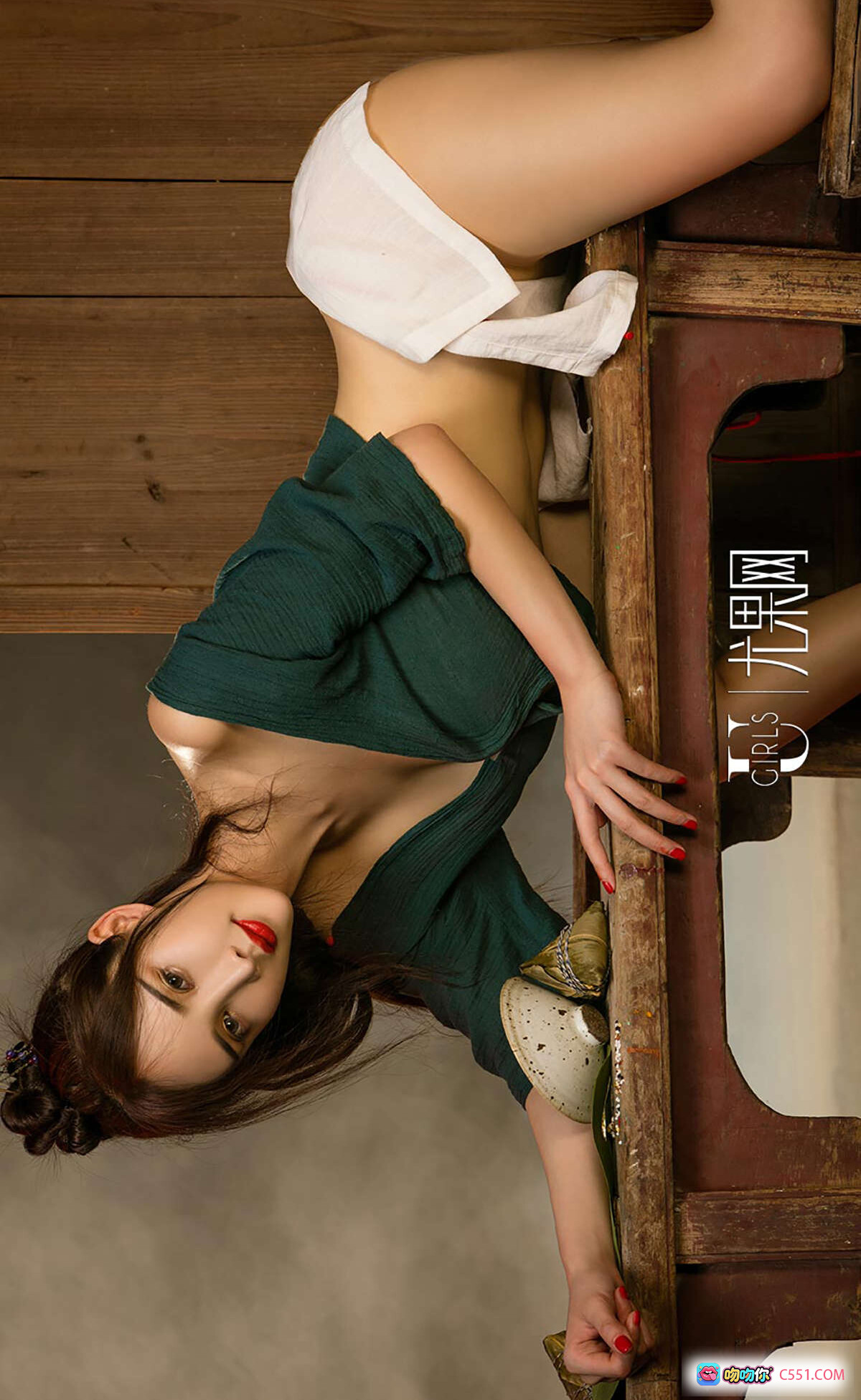 图片[9] - 周妍希竹椅写真 | 绿叶红绳比基尼 | 尤果网爱尤物No.741 | 2017经典私房美图 - 就要吻