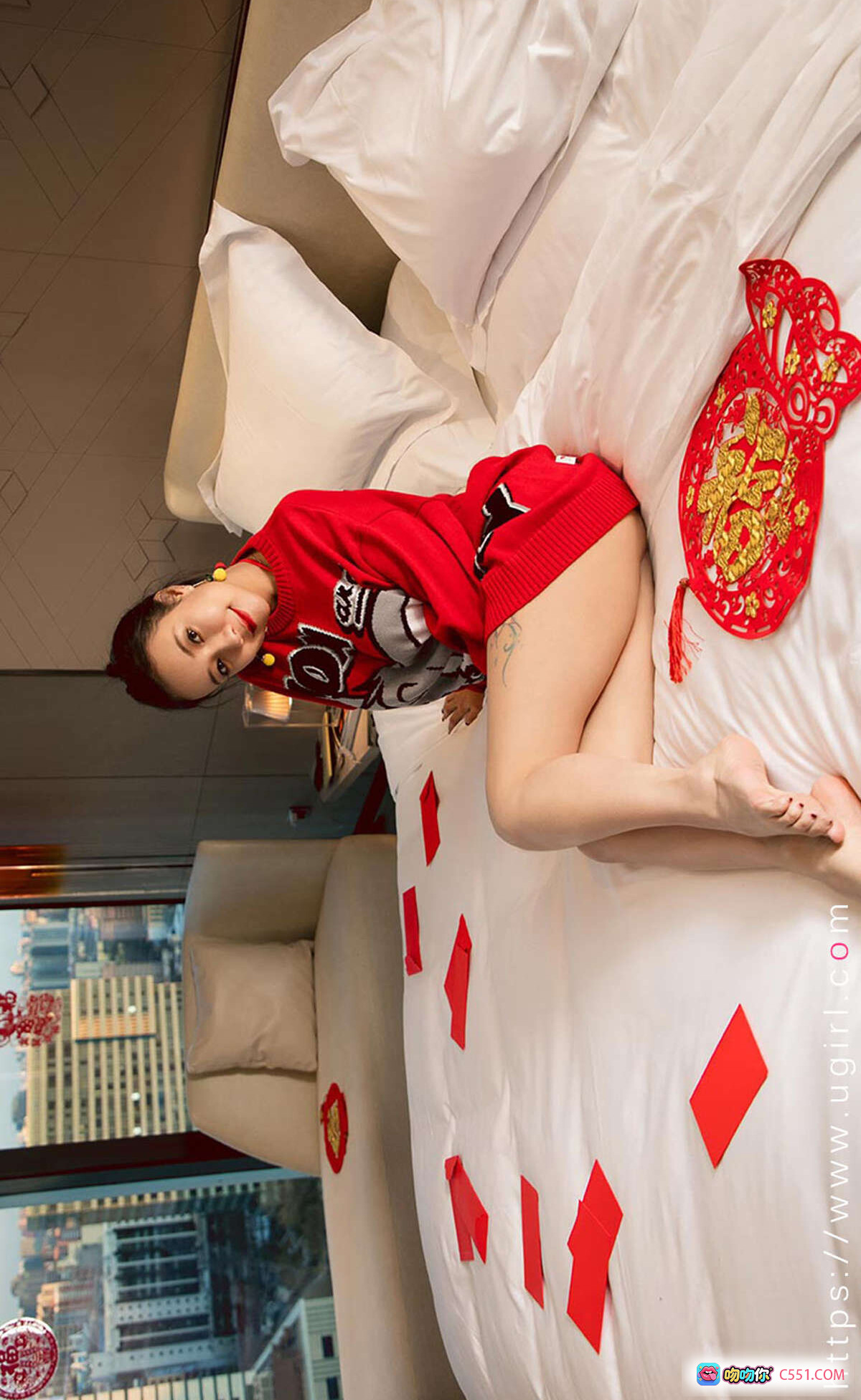 图片[6] - 新年快乐果儿Victoria红色比基尼写真_尤果网爱尤物专辑2020.01.25 No.1711_性感纹身吊带内衣美腿特写 - 就要吻