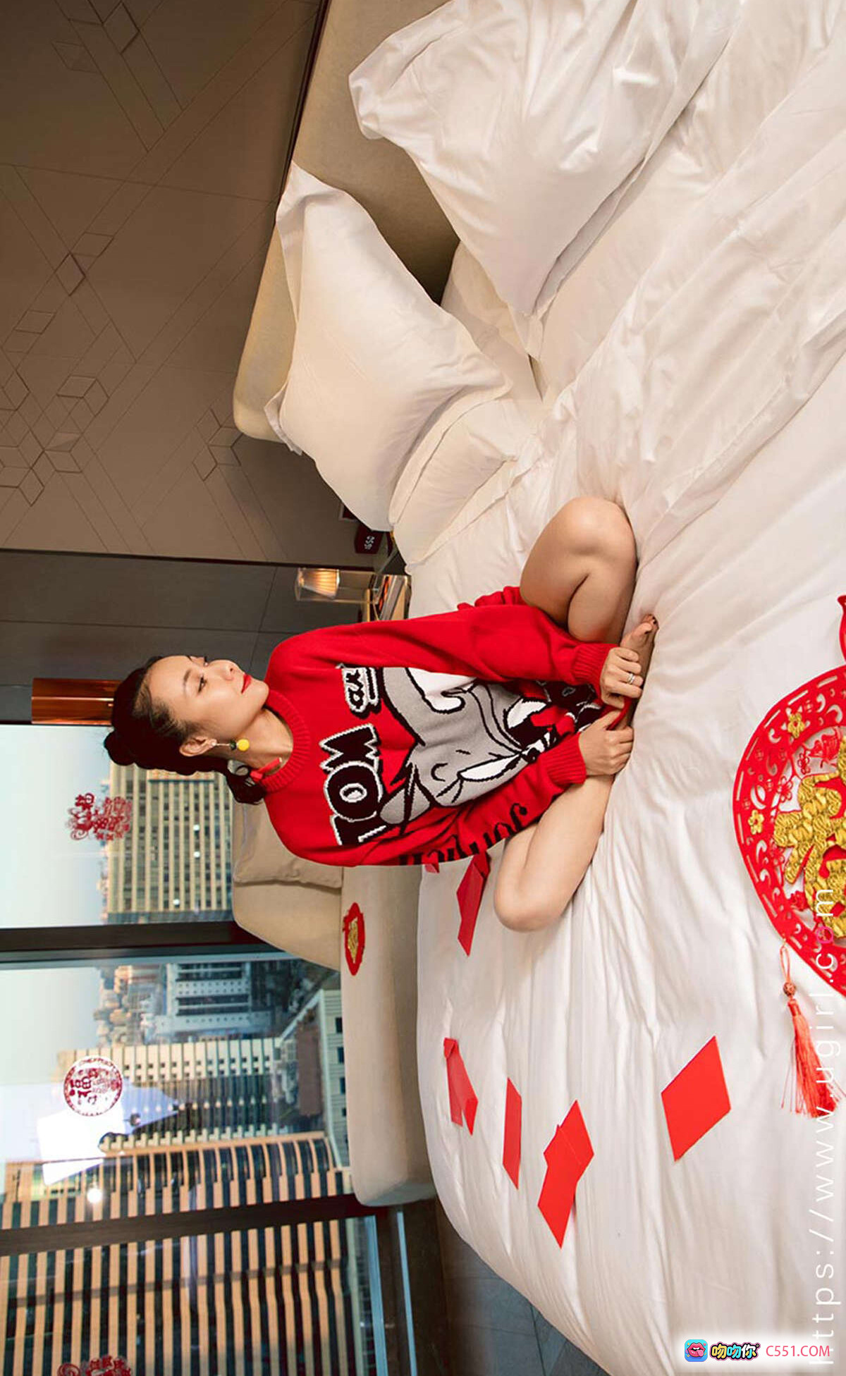 图片[9] - 新年快乐果儿Victoria红色比基尼写真_尤果网爱尤物专辑2020.01.25 No.1711_性感纹身吊带内衣美腿特写 - 就要吻