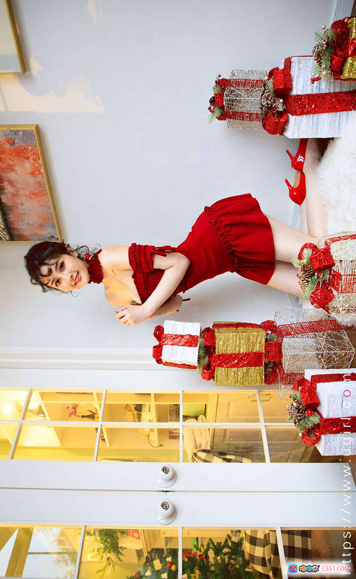 图片[9] - 露儿红色蕾丝内衣写真 – Ugirls尤果网爱尤物专辑2019.12.17 No.1672 35P48M 室内圣诞氛围性感私房照 - 就要吻