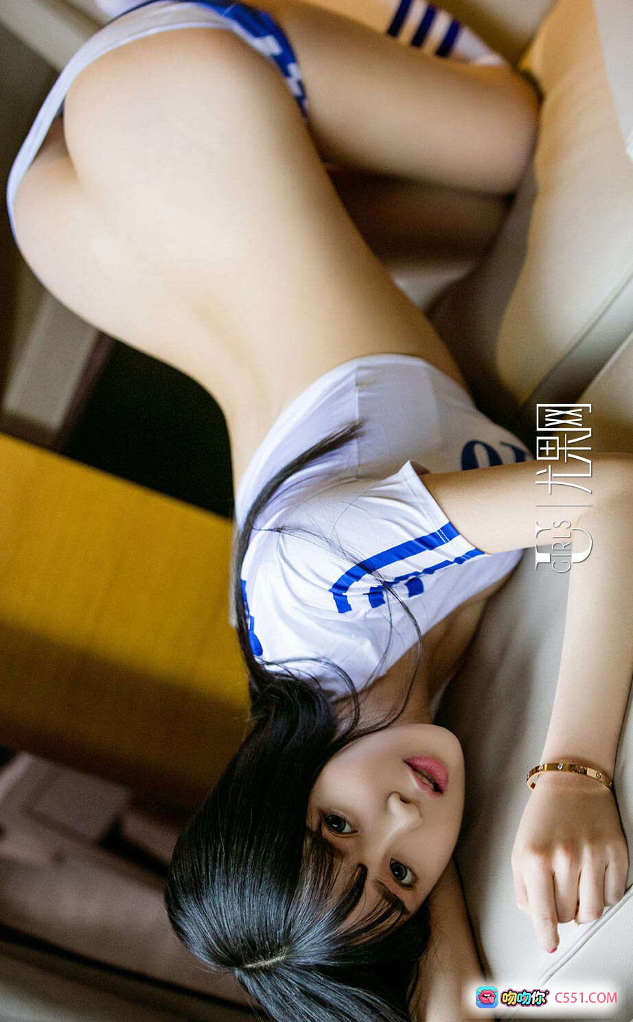 图片[8] - 韩恩美恩赐之美写真 | Ugirls尤果网爱尤物专辑No.661 | 蓝白运动风短袖短裤性感造型 | 2017.03.11高清40P - 就要吻