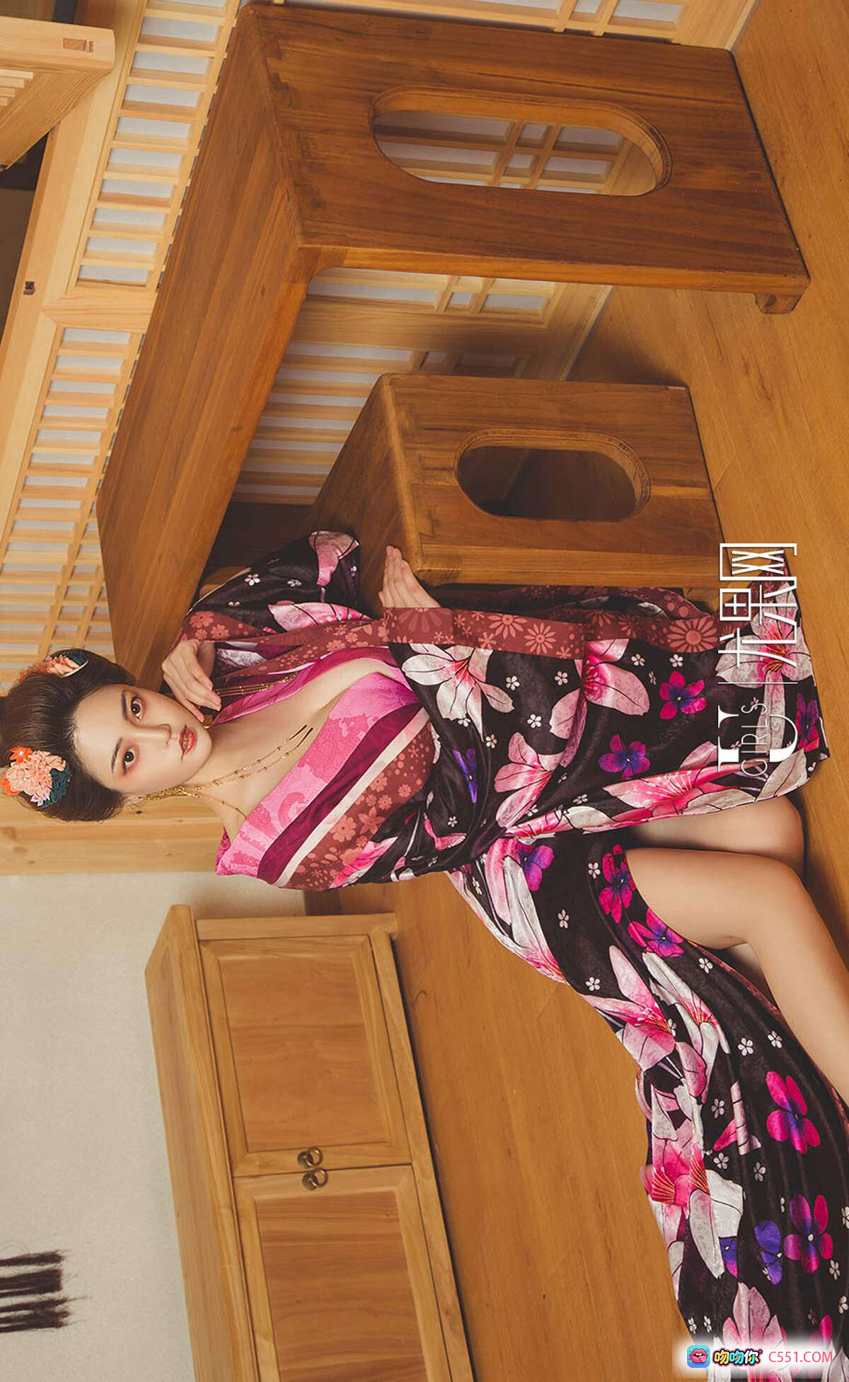 图片[9] - Ugirls尤果网爱尤物专辑No.1170陈果果孟十朵球球和风写真粉色樱花和服日式美少女高清图集 - 就要吻