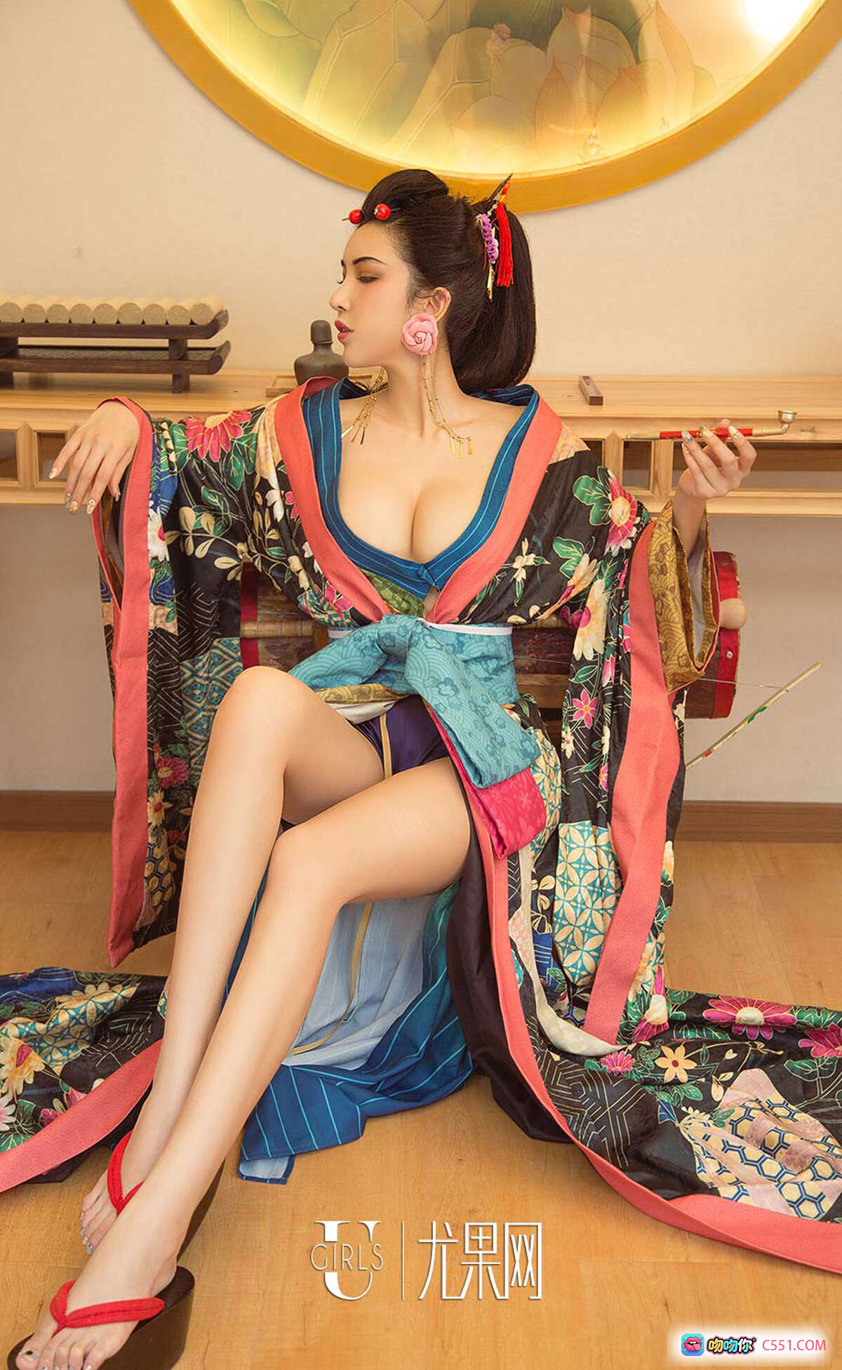 图片[6] - Ugirls尤果网爱尤物专辑No.1170陈果果孟十朵球球和风写真粉色樱花和服日式美少女高清图集 - 就要吻