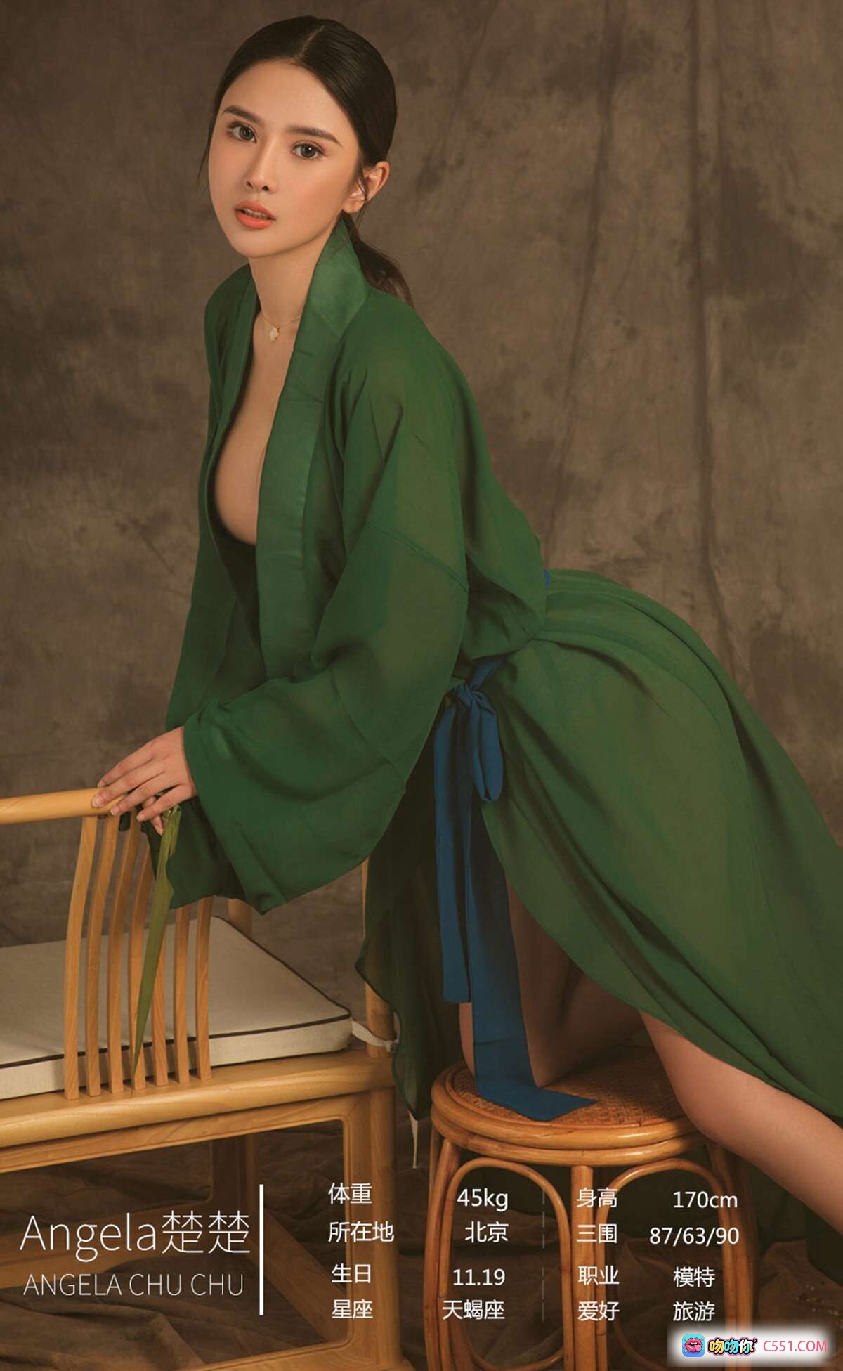 图片[10] - Angela楚楚金露绿色透视长袍写真｜尤果网爱尤物No.1479性感私房美图｜2019.06.08高清35P - 就要吻