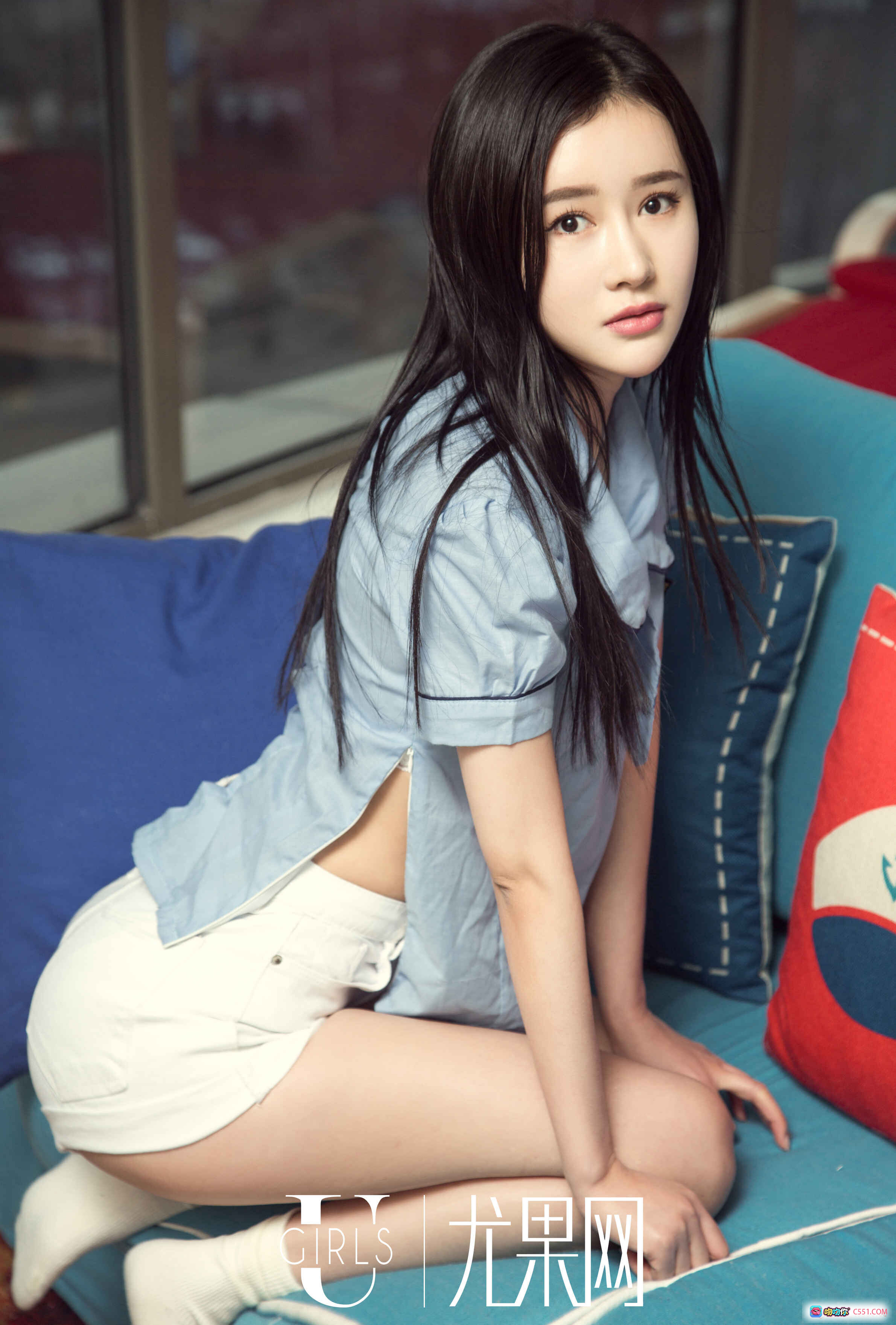 图片[9] - Ugirls尤果网王林性感写真 | 粉白条纹短裤 | 窗边自然光美拍 | 2017经典私房图集 - 就要吻