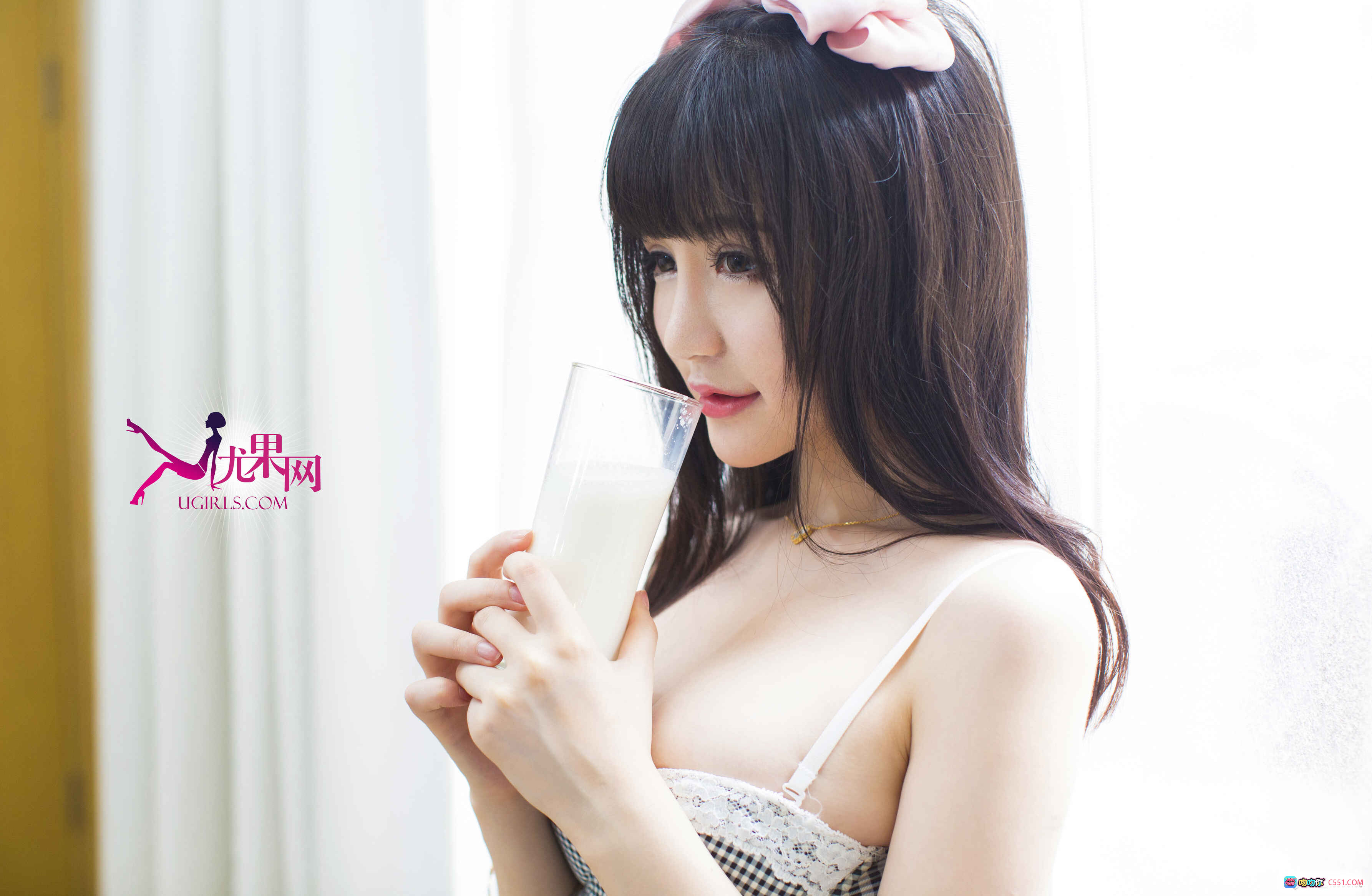 图片[10] - UGirls U153立春 粉白蕾丝睡衣性感写真 甜美少女风浴室镜前摆拍 透明薄纱诱惑造型 - 就要吻