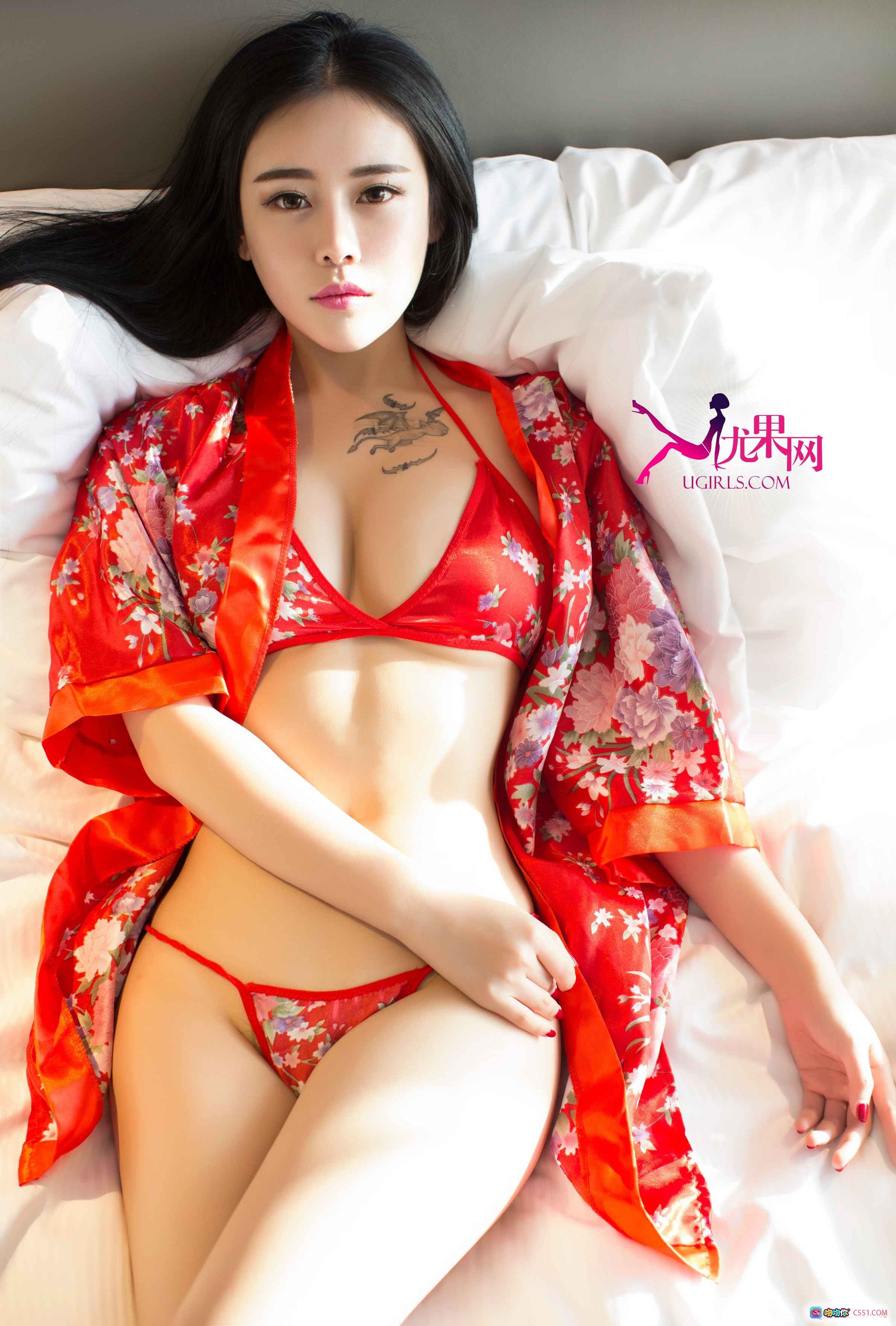 图片[8] - 梦瑶红花和服内衣写真 – 2015优果网U076性感私房照 - 就要吻