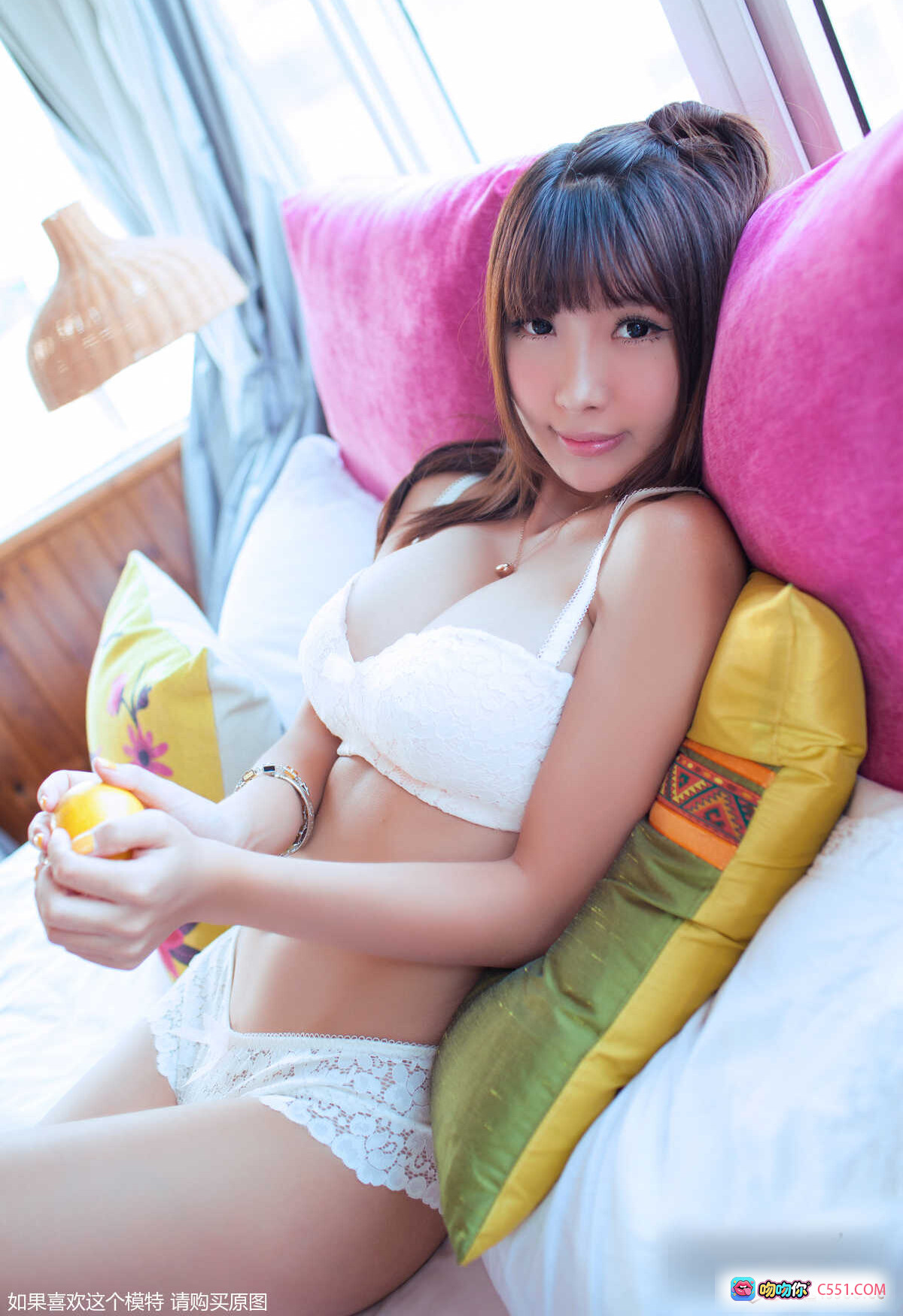 图片[6] - 晓茜厦门之旅第一part | 白色蕾丝内衣写真 | 窗边粉色抱枕美拍 | TGOD推女神2014.09.29 - 就要吻