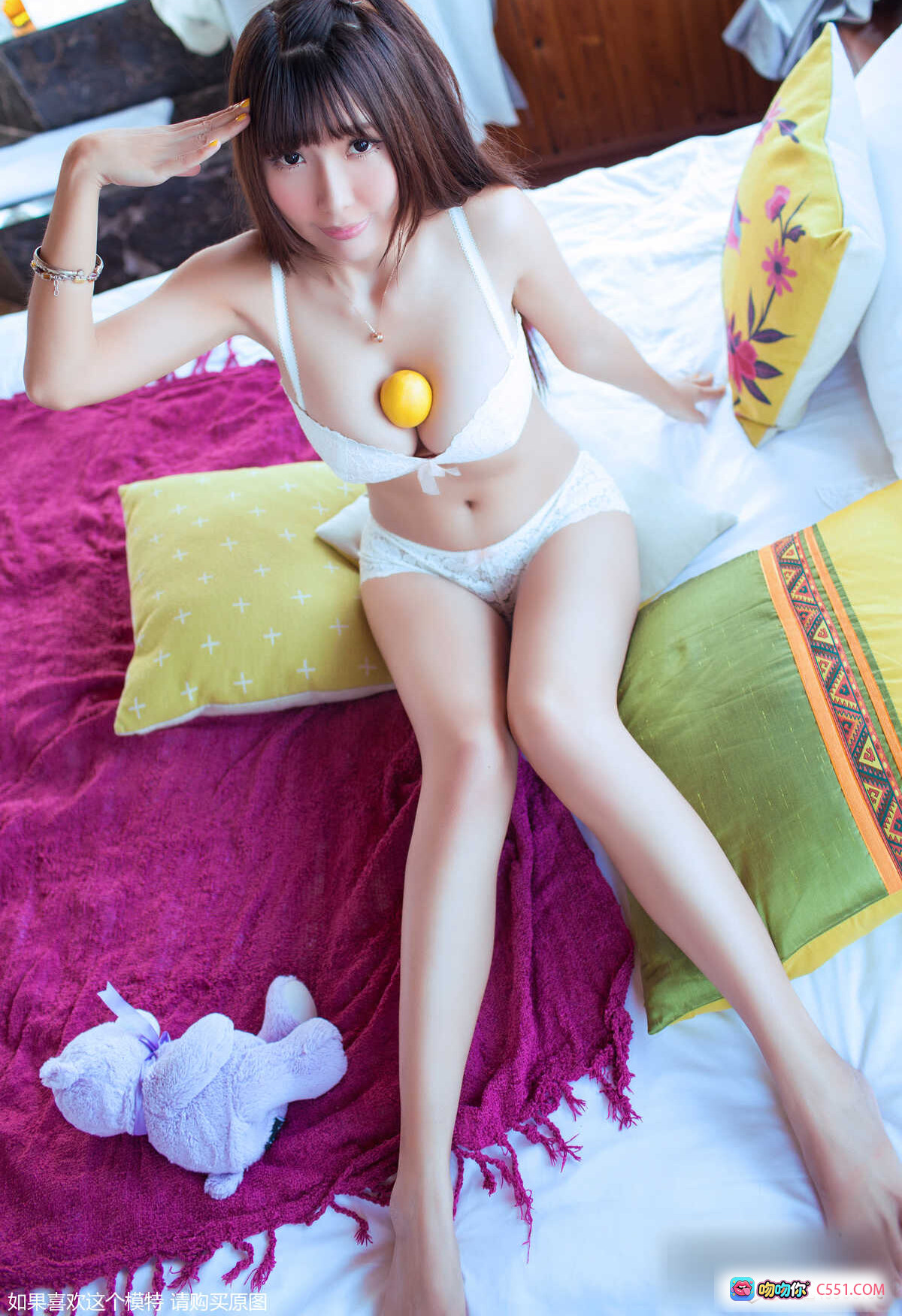 图片[4] - 晓茜厦门之旅第一part | 白色蕾丝内衣写真 | 窗边粉色抱枕美拍 | TGOD推女神2014.09.29 - 就要吻