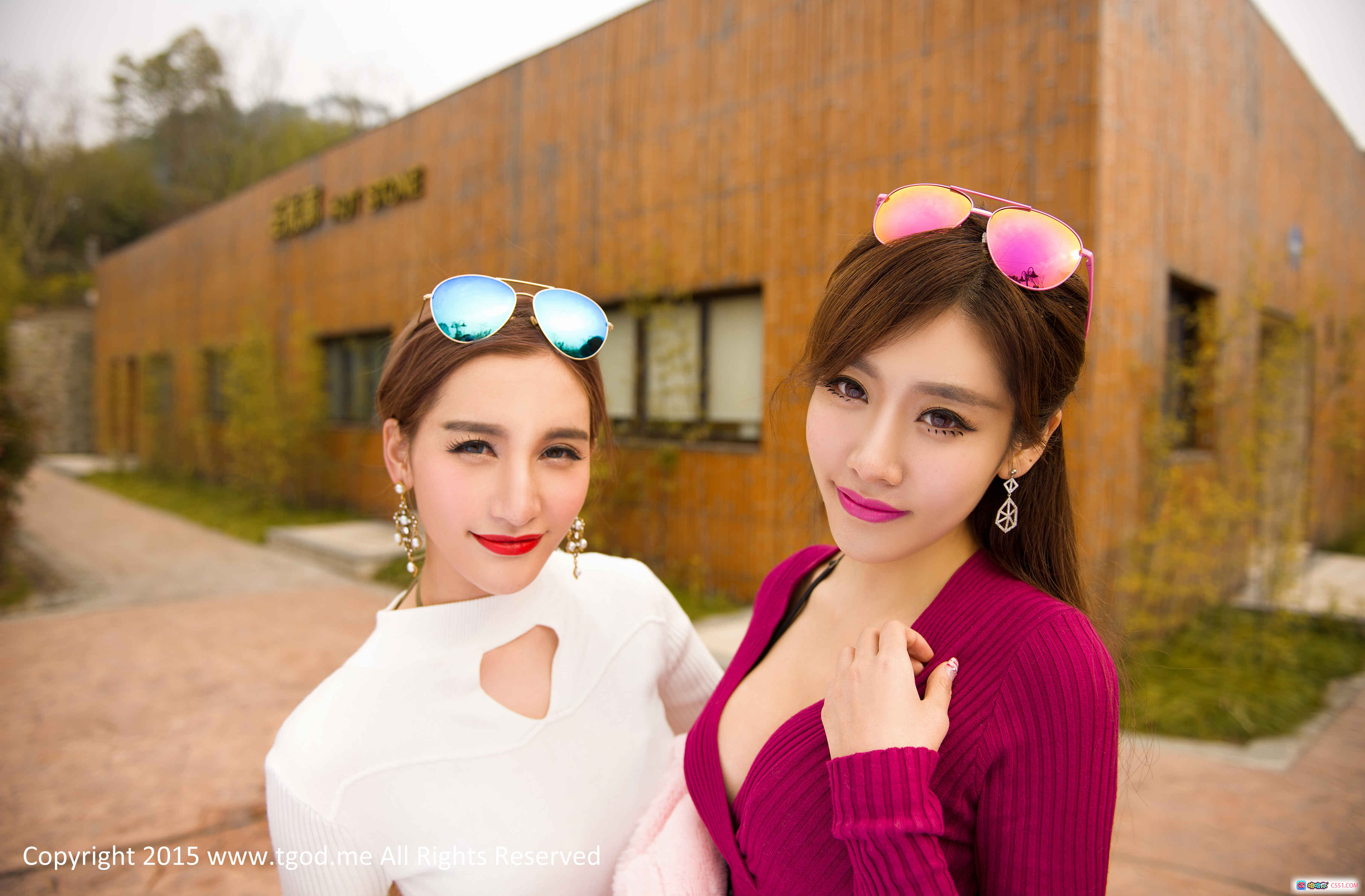 图片[3] - TGOD推女神Ice艾希程小烦2015春日户外写真 白衣红唇比耶微笑 绿野竹林温泉度假风清新自然美拍 - 就要吻