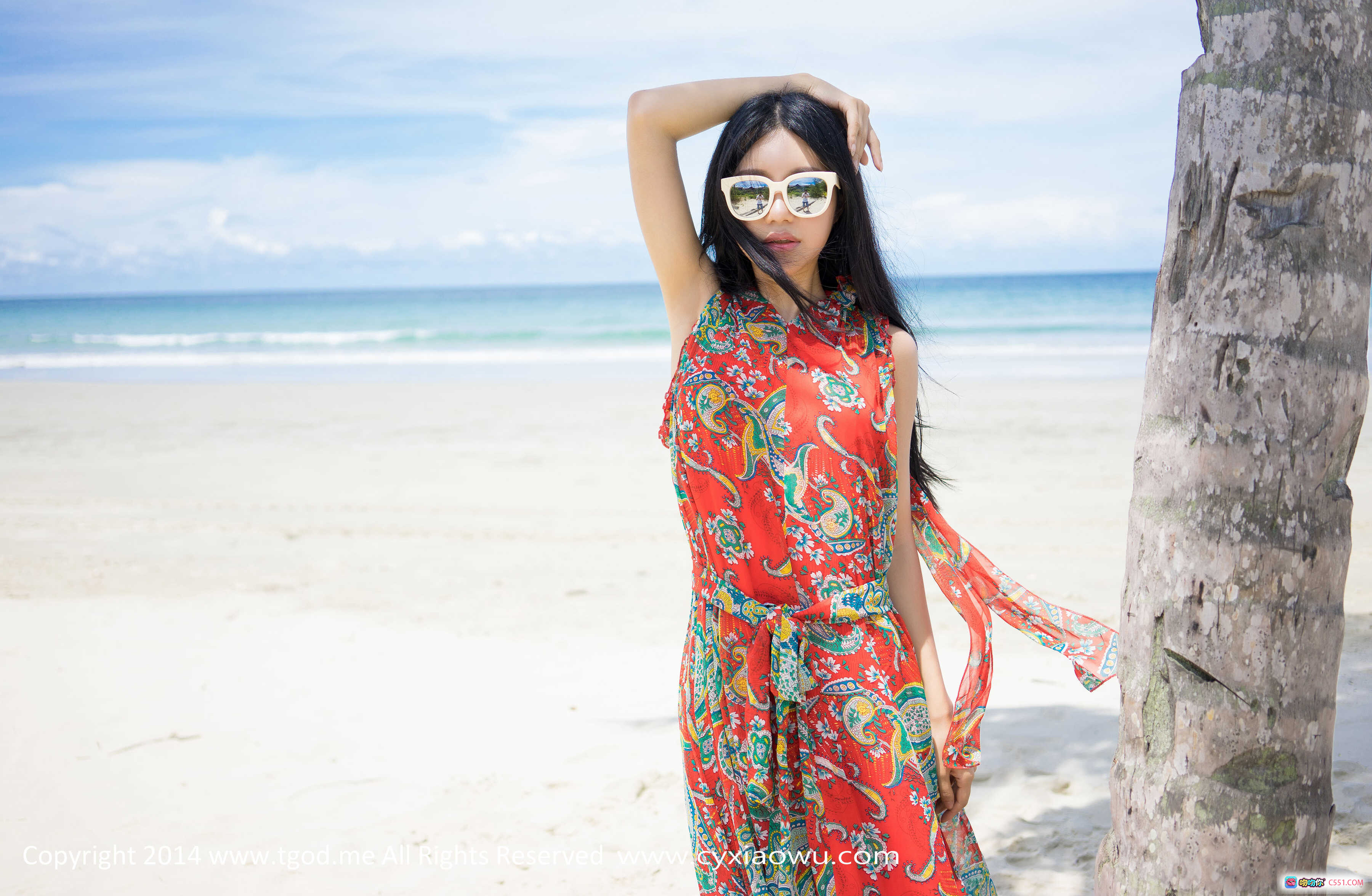 图片[2] - 绮里嘉ula沙巴旅拍写真｜白色钩花泳衣沙滩美拍｜TGOD推女神2014精选图集 - 就要吻