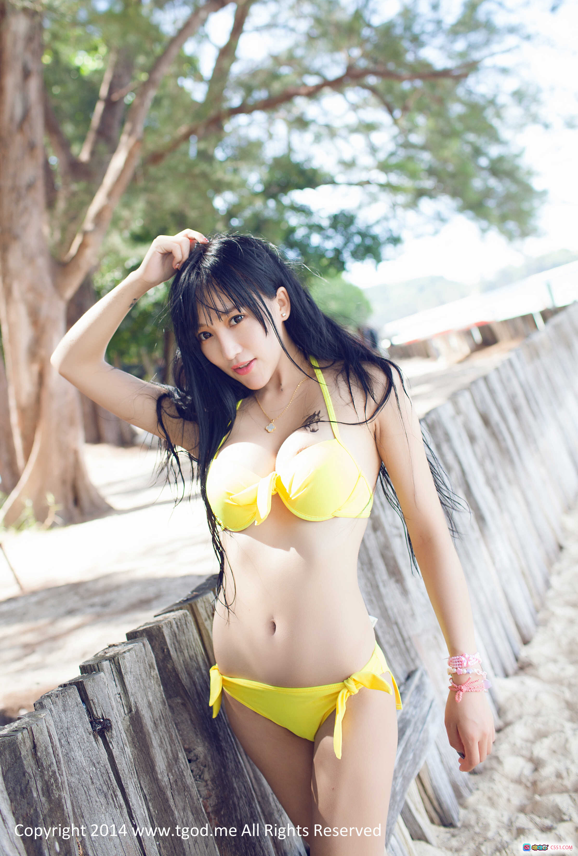 图片[10] - 沙巴旅拍杨上萱比基尼写真 | 黑色蕾丝泳装沙滩美拍 | TGOD推女神2014精选图集 - 就要吻