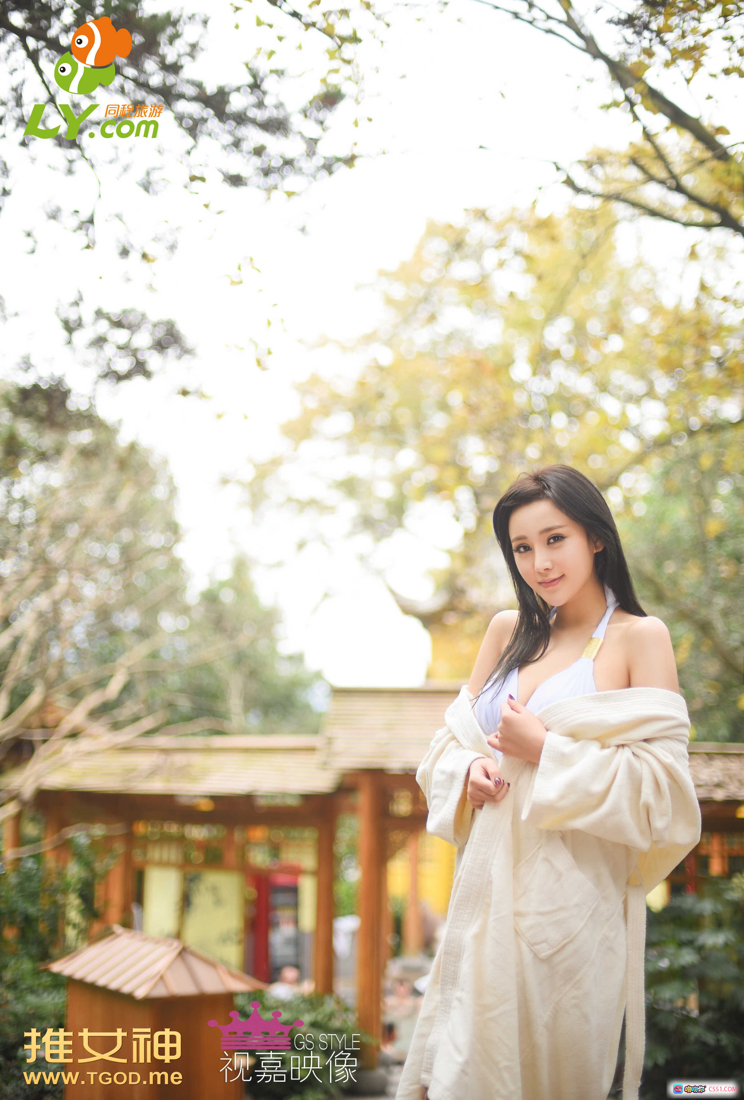 图片[7] - 黄山温泉女神戴唯一私享写真 | 木亭绿植环绕 | 白色泳衣优雅坐姿 | 推女神2014经典旅拍 - 就要吻