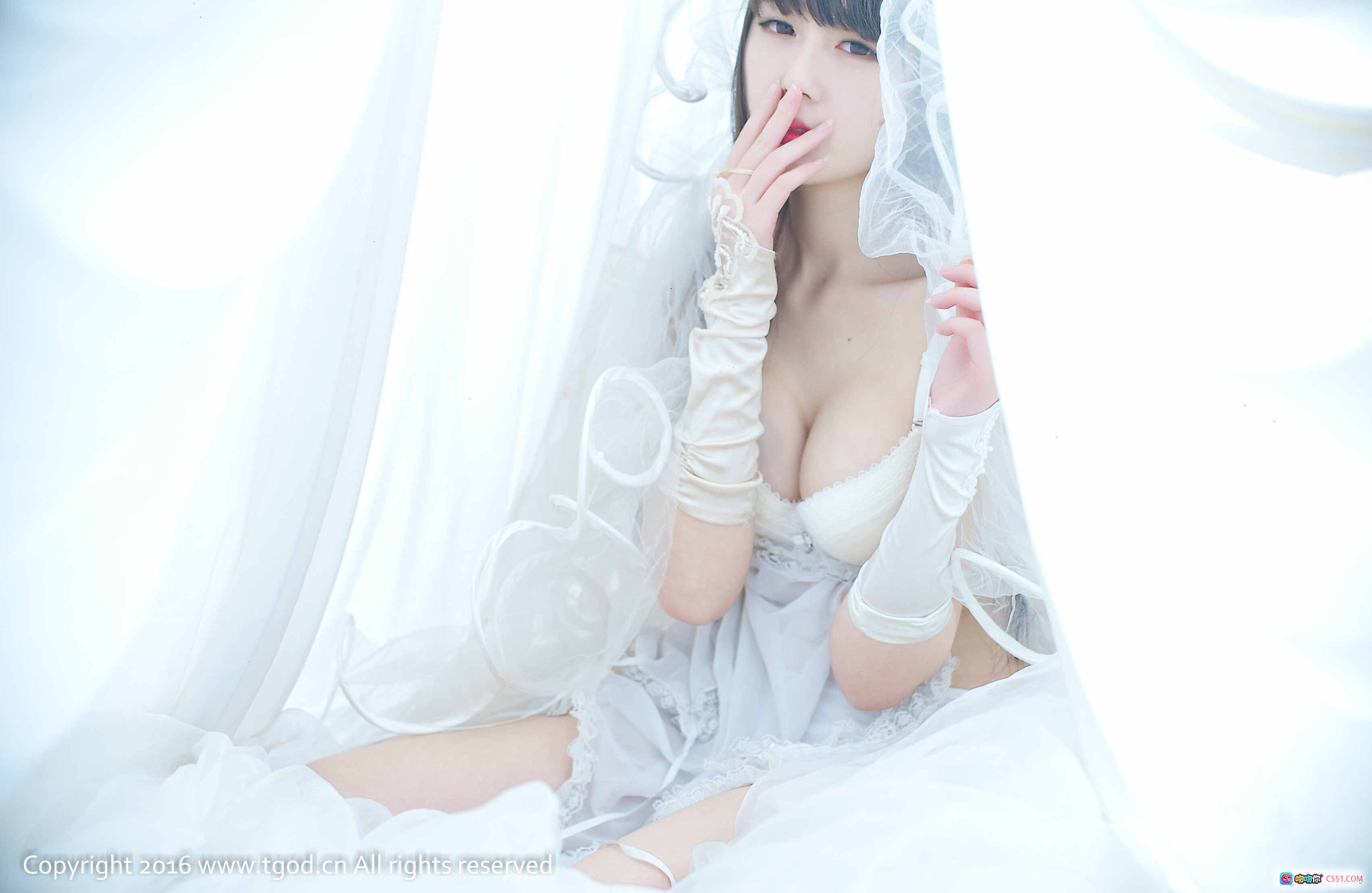 图片[5] - 童颜巨乳伊伊Eva儿童节写真｜粉色蕾丝猫耳少女风｜TGOD推女神2016精选美图 - 就要吻