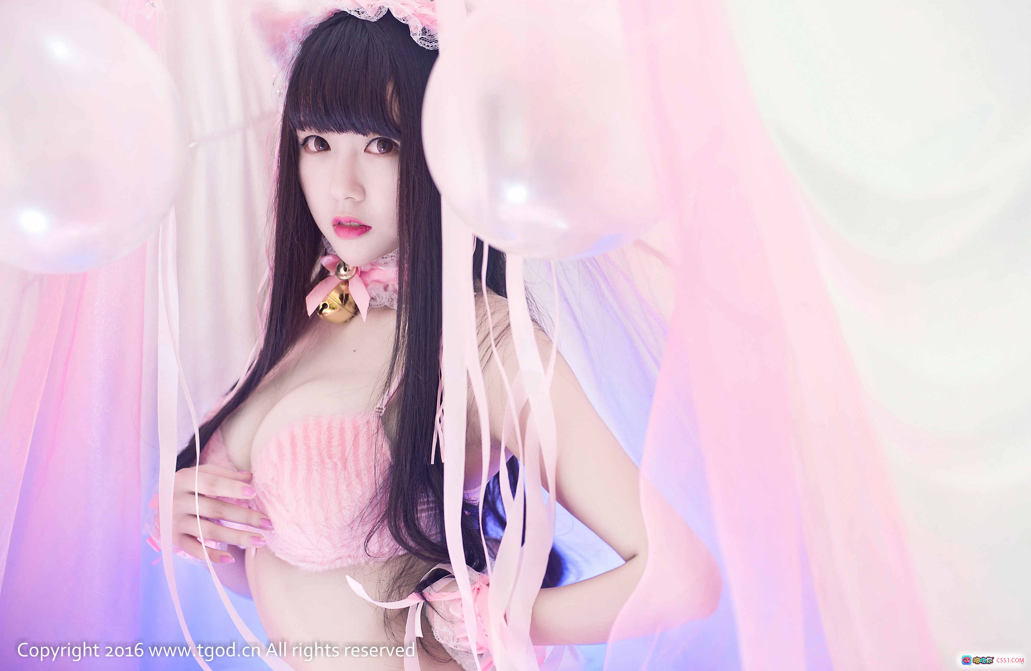 童颜巨乳伊伊Eva儿童节写真｜粉色蕾丝猫耳少女风｜TGOD推女神2016精选美图 - 就要吻