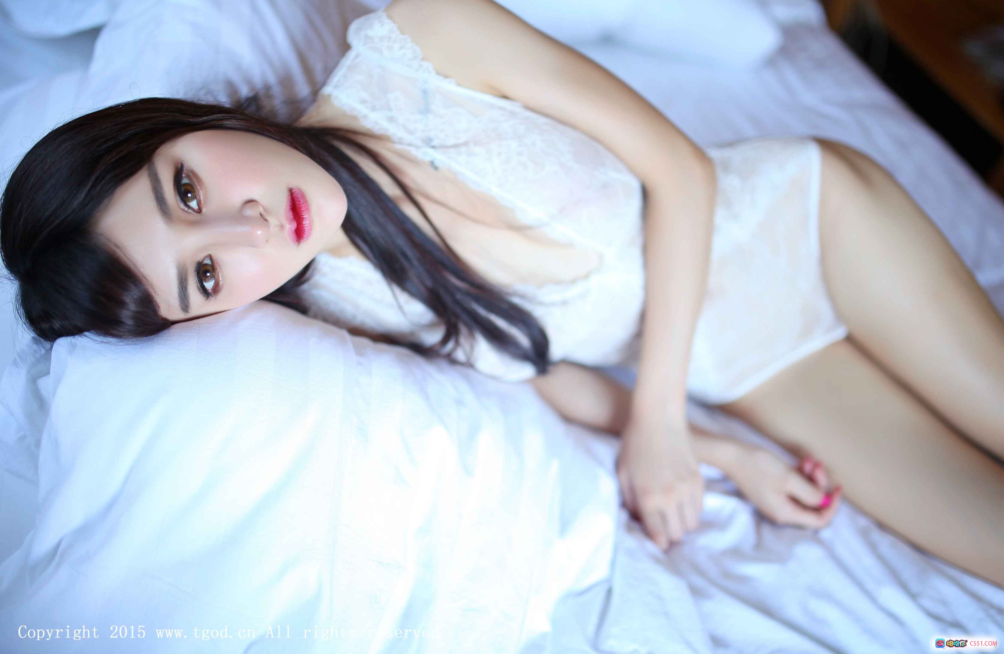 图片[4] - Cheryl青树云曼旅拍性感写真 – 白色蕾丝内衣床上私房照 2015年TGOD推女神第一刊高清美图 - 就要吻