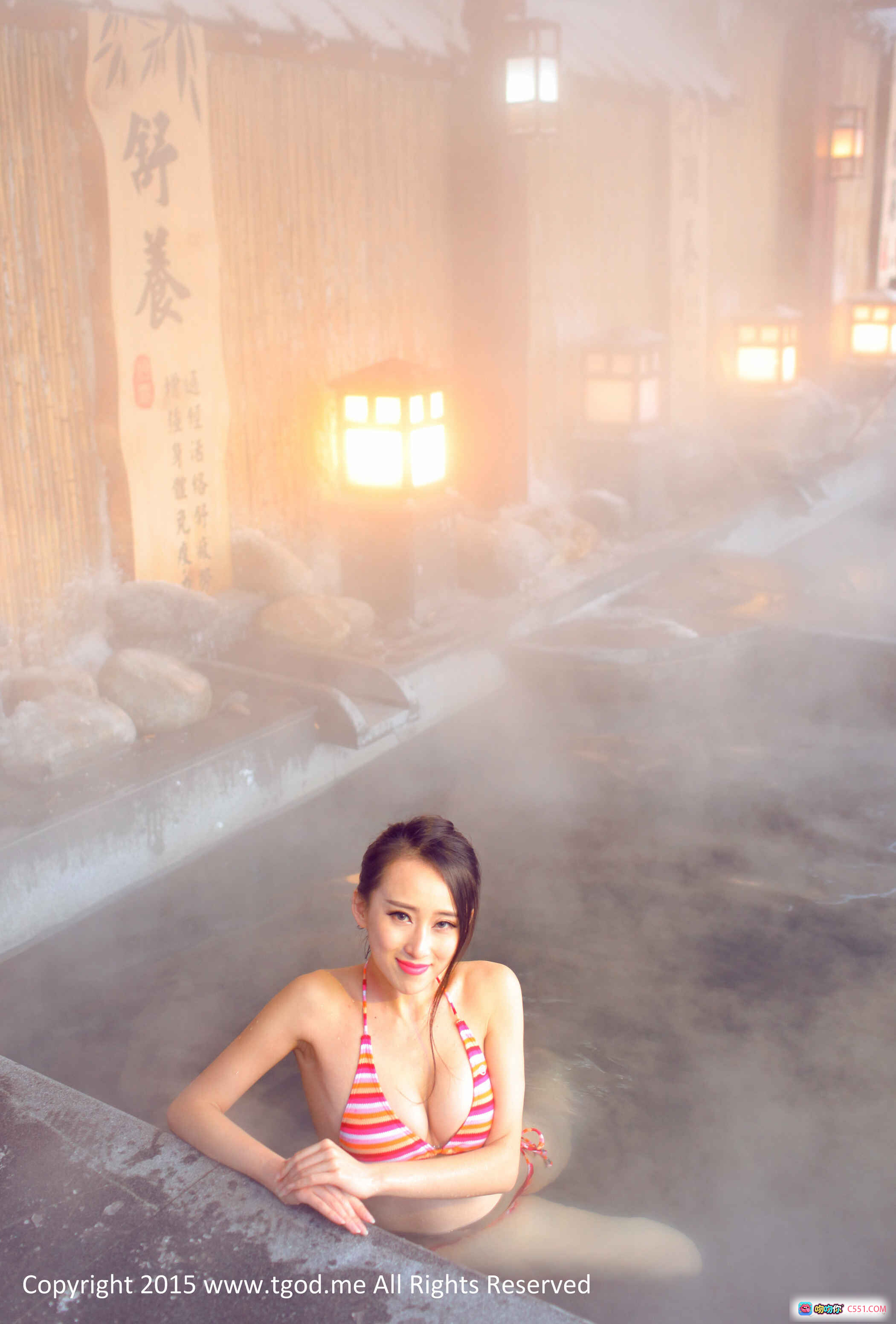 图片[9] - 北国温泉雪景泡汤 罗婉莹红比基尼檀香泉写真 2015大庆林甸女神驾到 - 就要吻