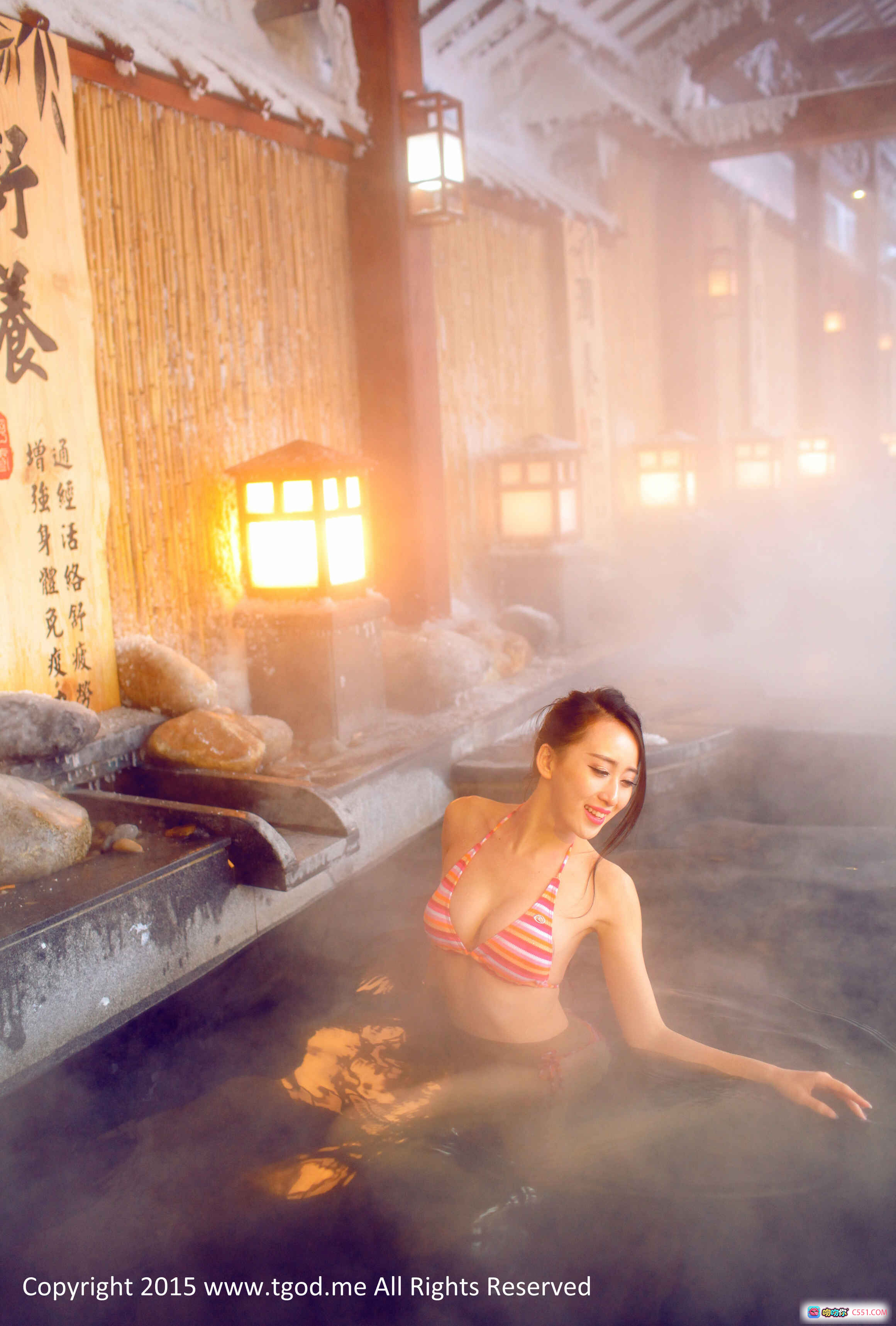 图片[10] - 北国温泉雪景泡汤 罗婉莹红比基尼檀香泉写真 2015大庆林甸女神驾到 - 就要吻