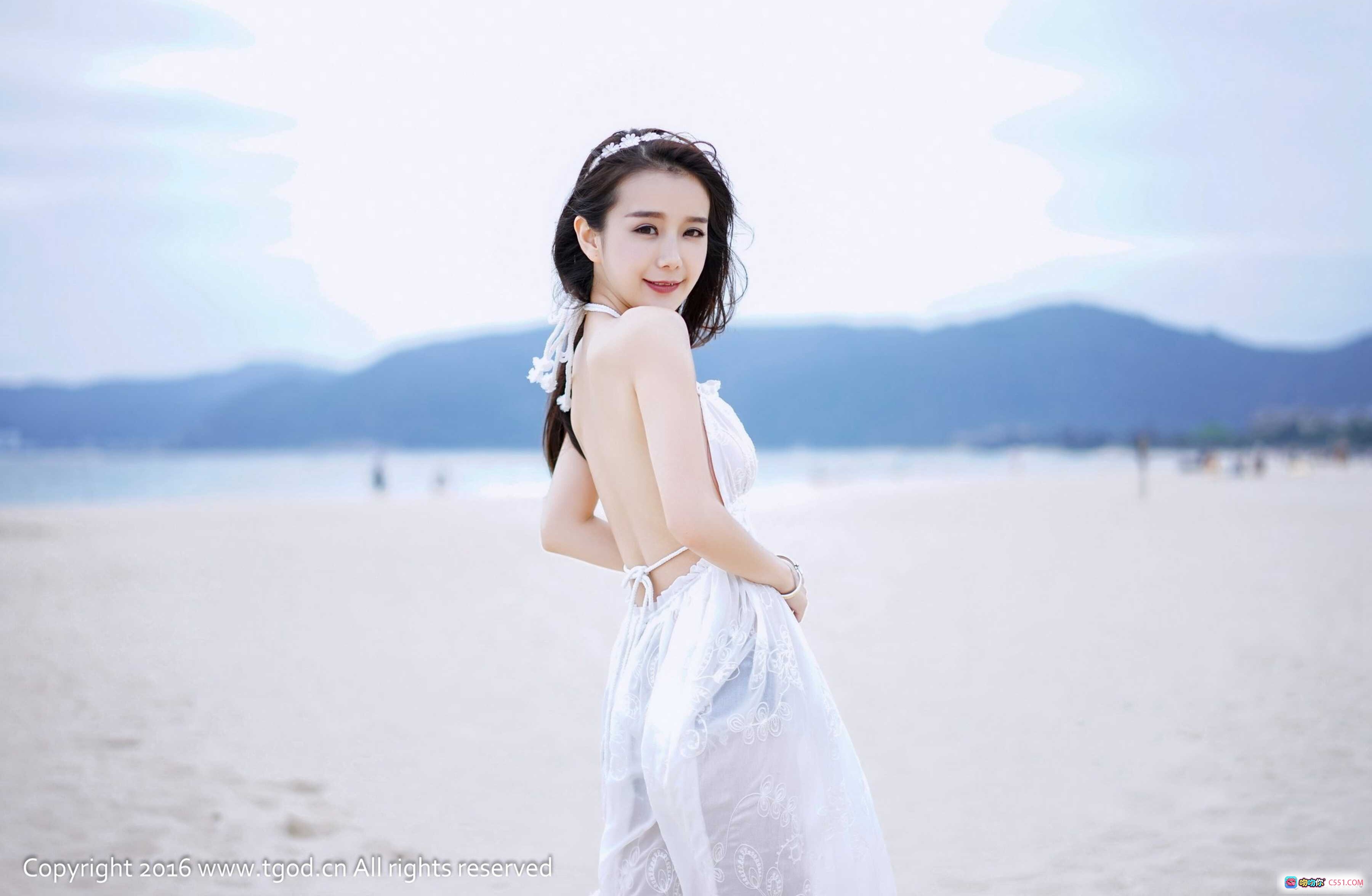 图片[10] - 三亚旅拍小九Vin性感写真｜粉色波点内衣床照｜TGOD推女神2016精选美图 - 就要吻