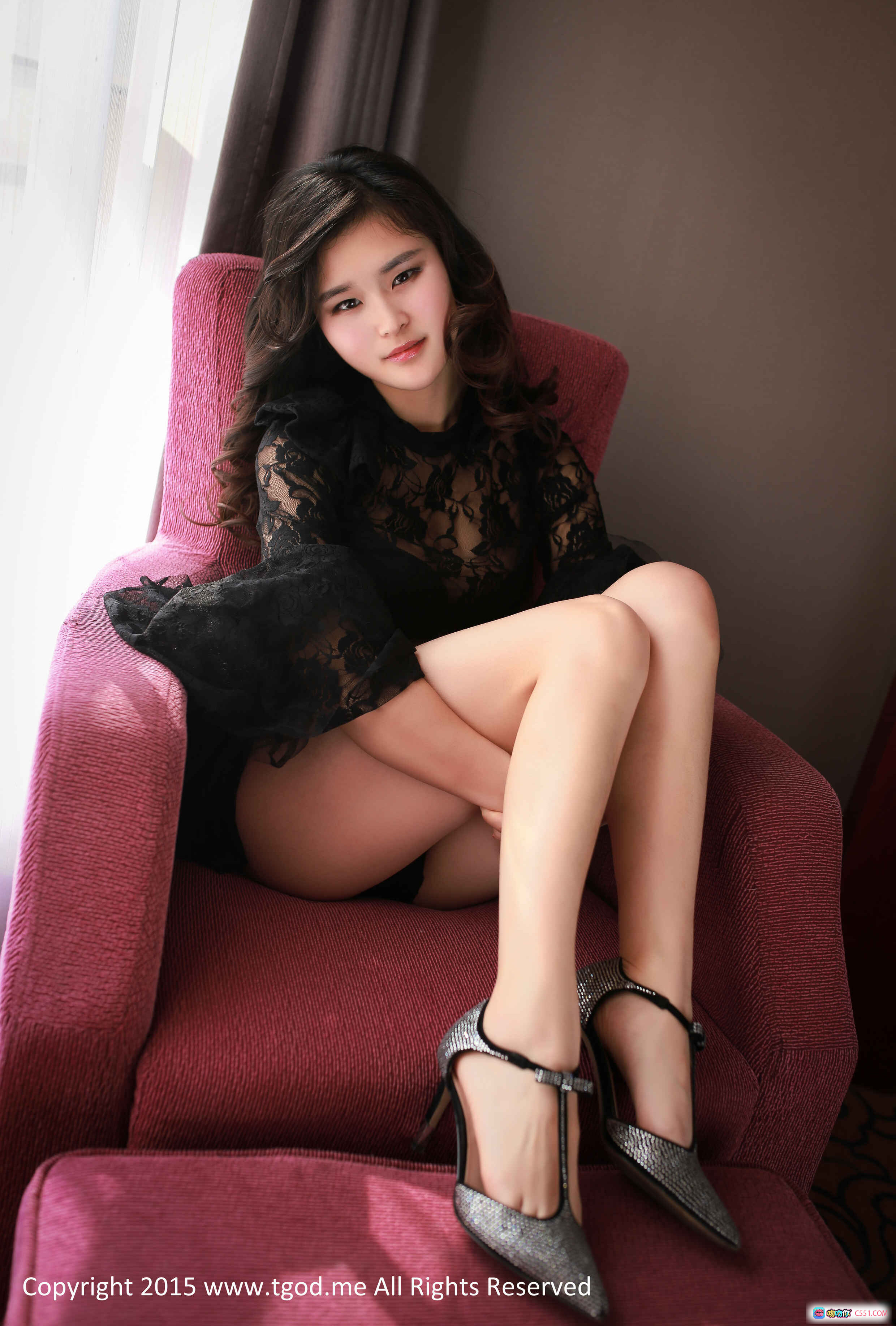 图片[3] - 张兮美子性感写真 | 黑色内衣私房照 | 2015经典美腿坐姿 | TGOD推女神高清图集 - 就要吻