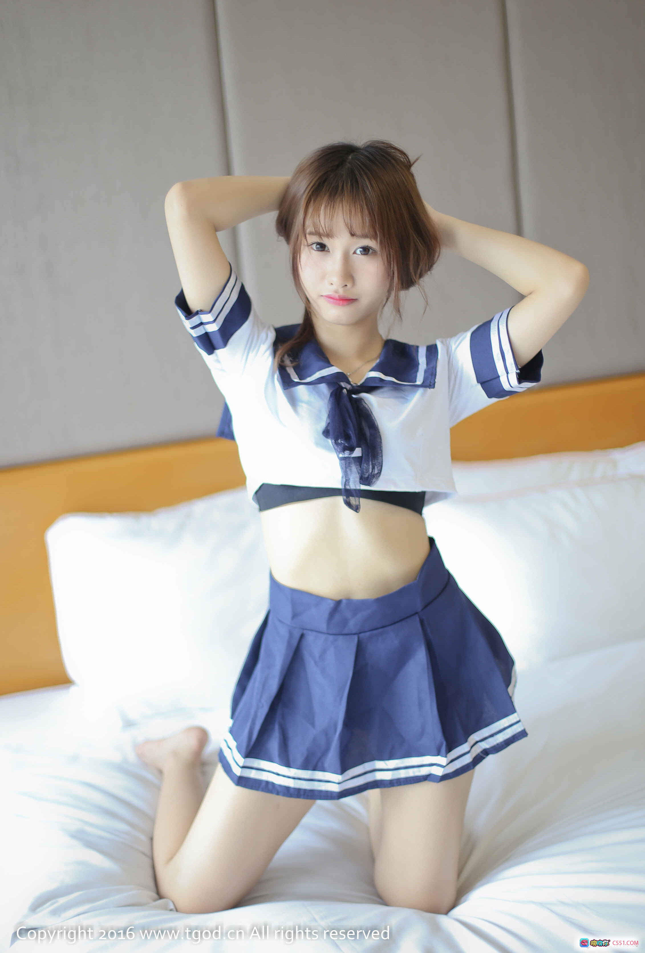 图片[4] - TGOD 2016.04.29 ITT尼卡 学院风制服写真 美女模特性感内衣搭配海军蓝短裙 室内私房摄影高清图集 - 就要吻