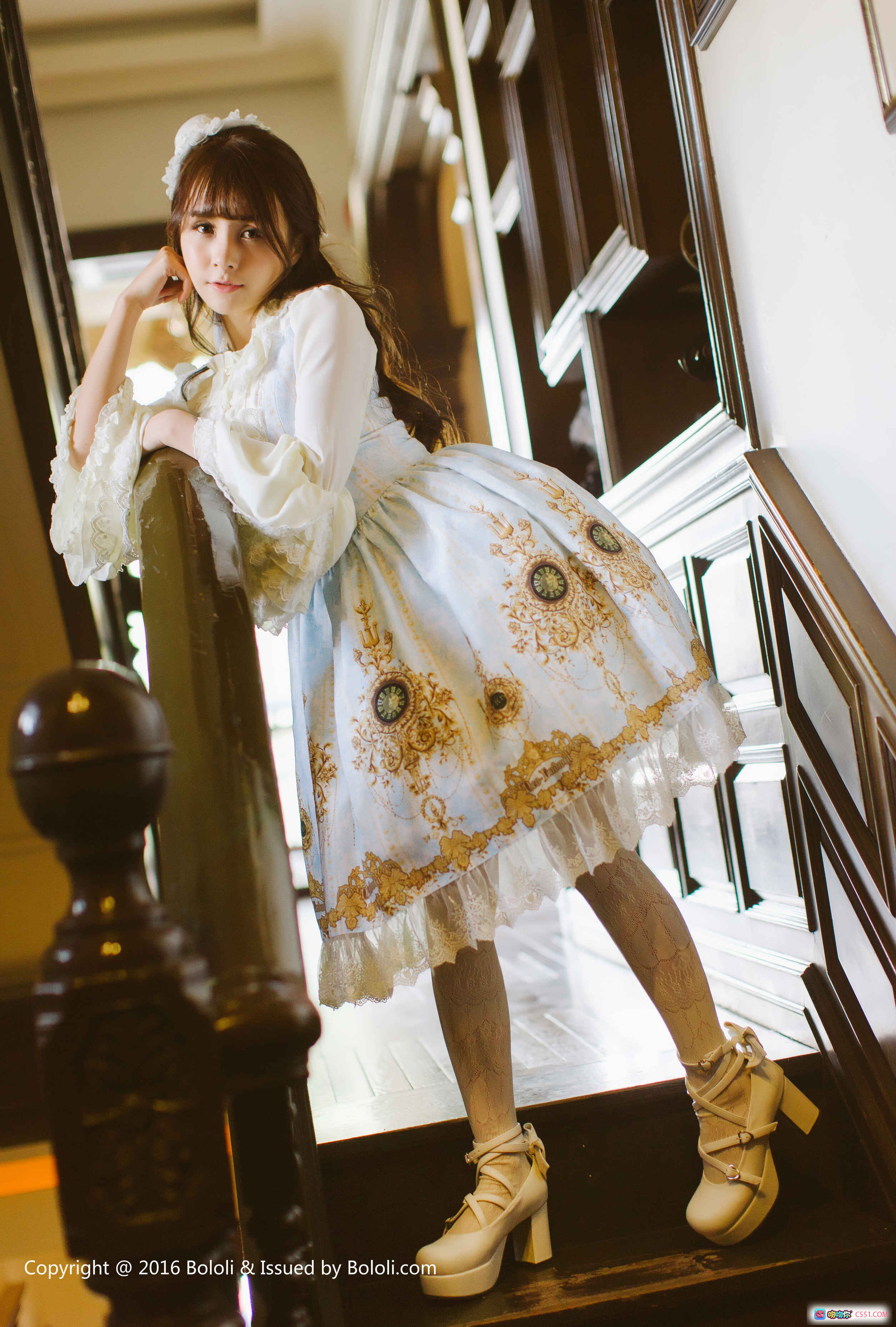 图片[6] - 夏美酱校园风写真 | 白衬衫黑百褶裙少女穿搭 | BoLoli波萝社Vol.113高清图集 - 就要吻