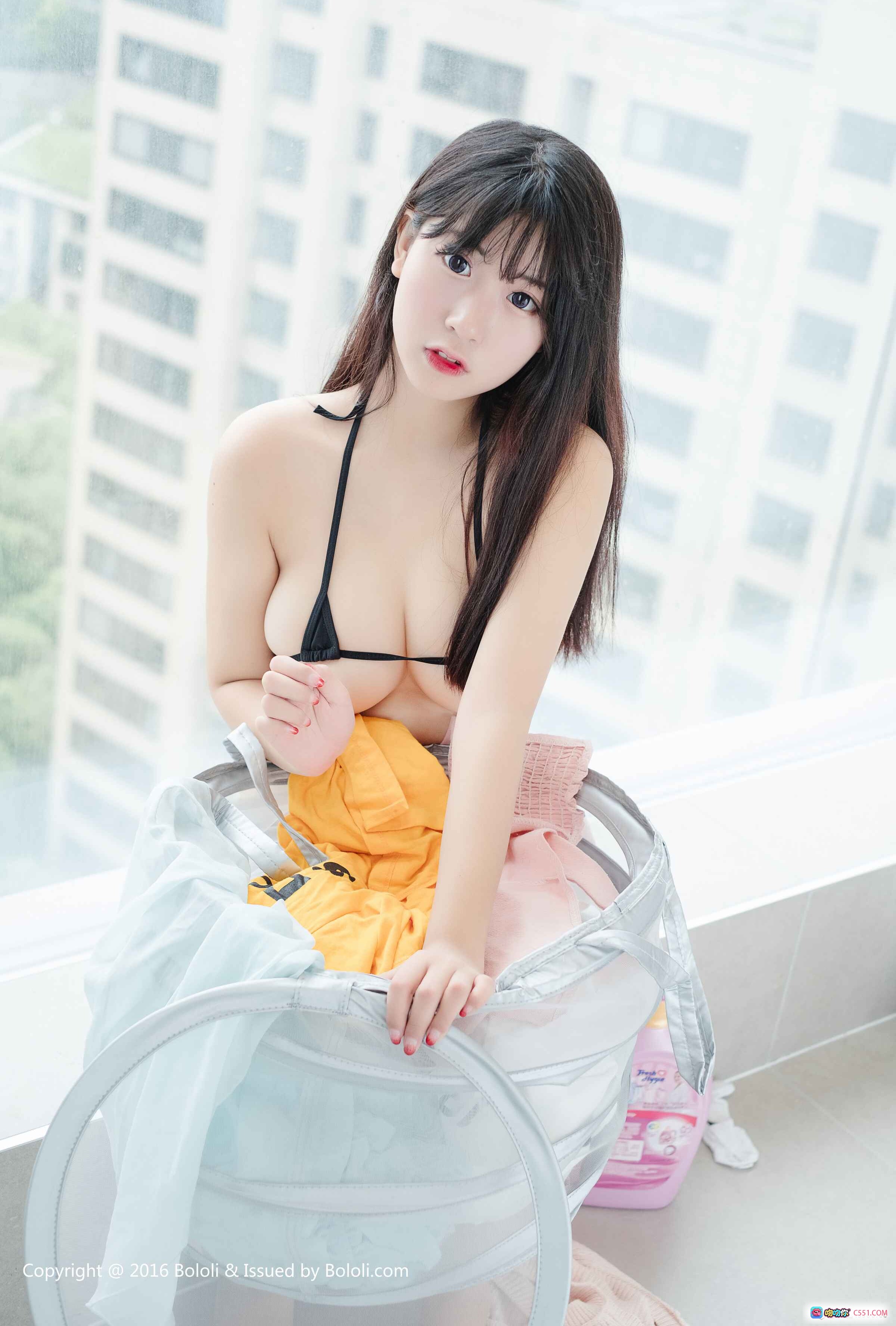 图片[7] - 猫九酱Sakura浴室写真｜白色吊带+粉格睡裤｜清新甜美风｜BoLoli波萝社Vol.119 - 就要吻