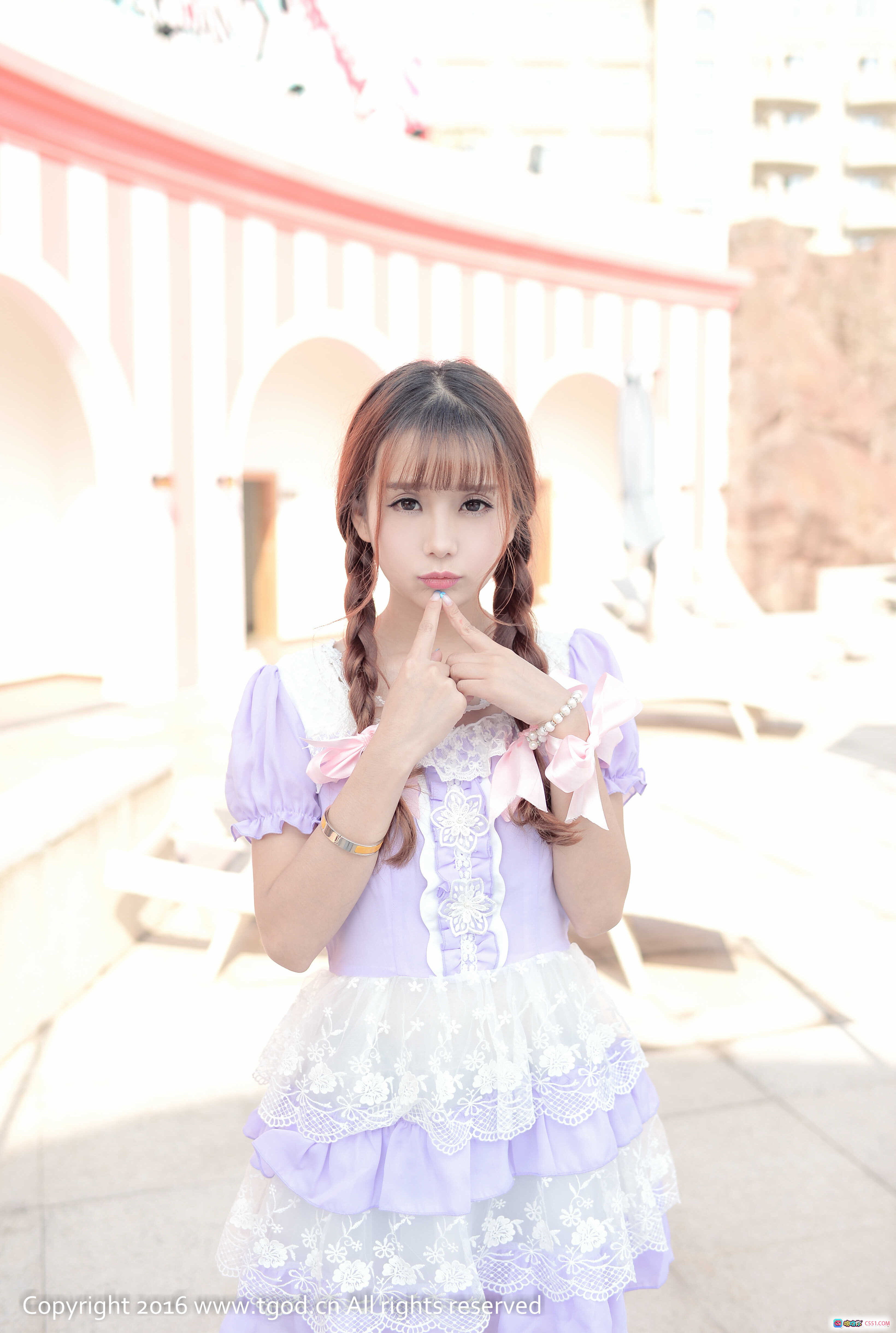 图片[7] - 童话公主小九Vin甜美双马尾洛丽塔裙写真 清新粉紫系少女风户外拍摄 2016 TGOD推女神 - 就要吻