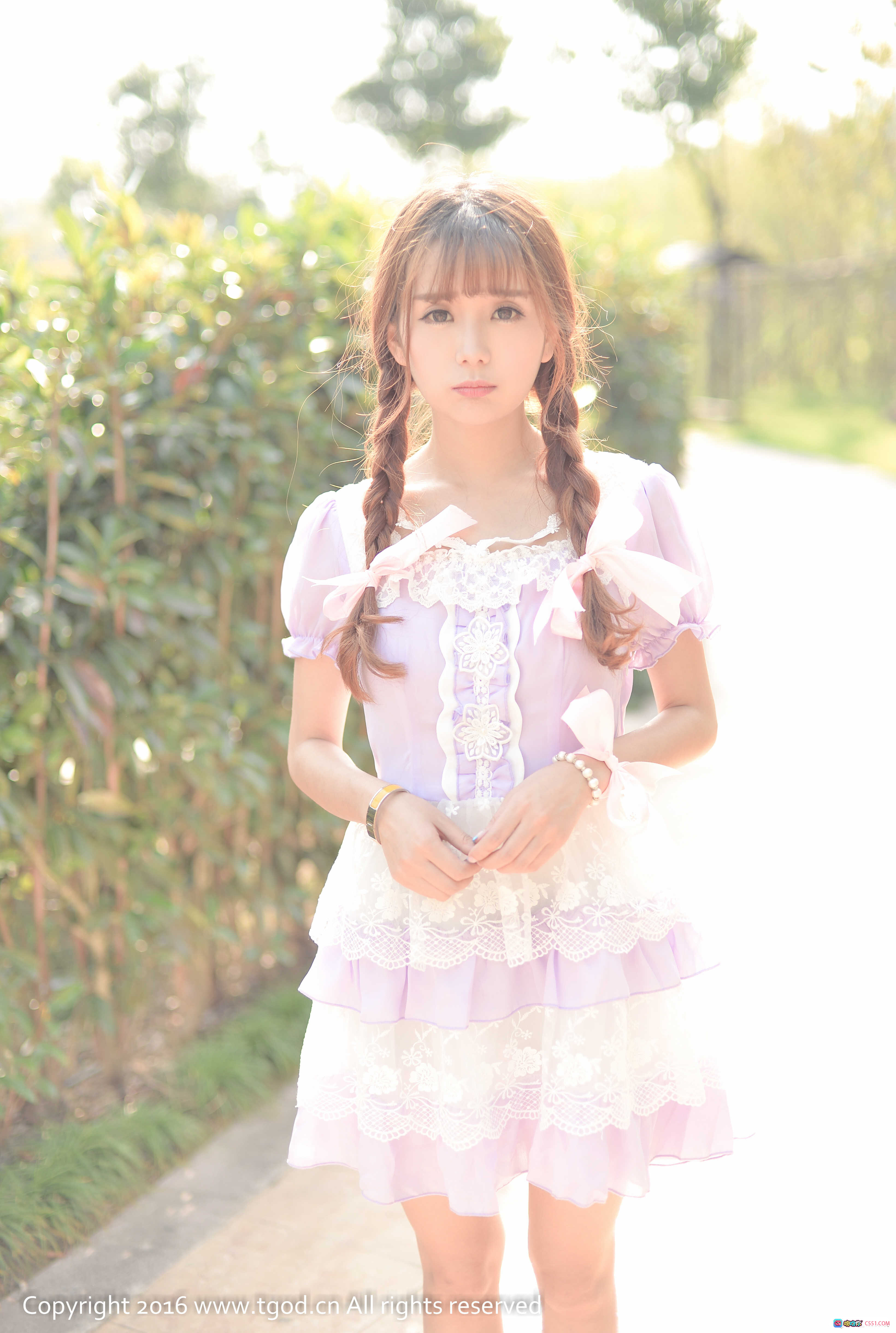 图片[4] - 童话公主小九Vin甜美双马尾洛丽塔裙写真 清新粉紫系少女风户外拍摄 2016 TGOD推女神 - 就要吻