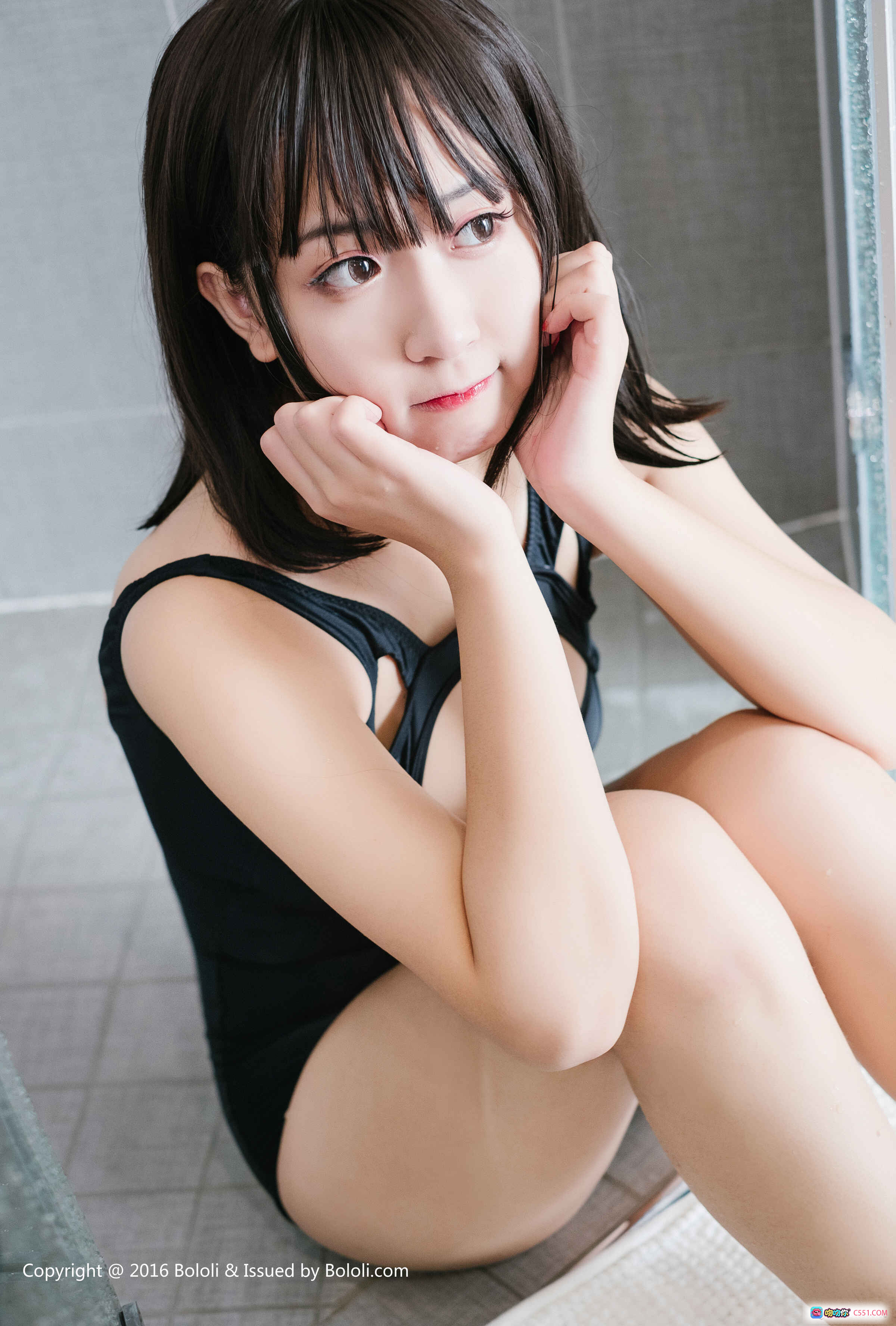 图片[10] - 猫九酱Sakura浴室淋浴写真 | 黑色吊带湿身诱惑 | BoLoli波萝社Vol.115高清美图 - 就要吻