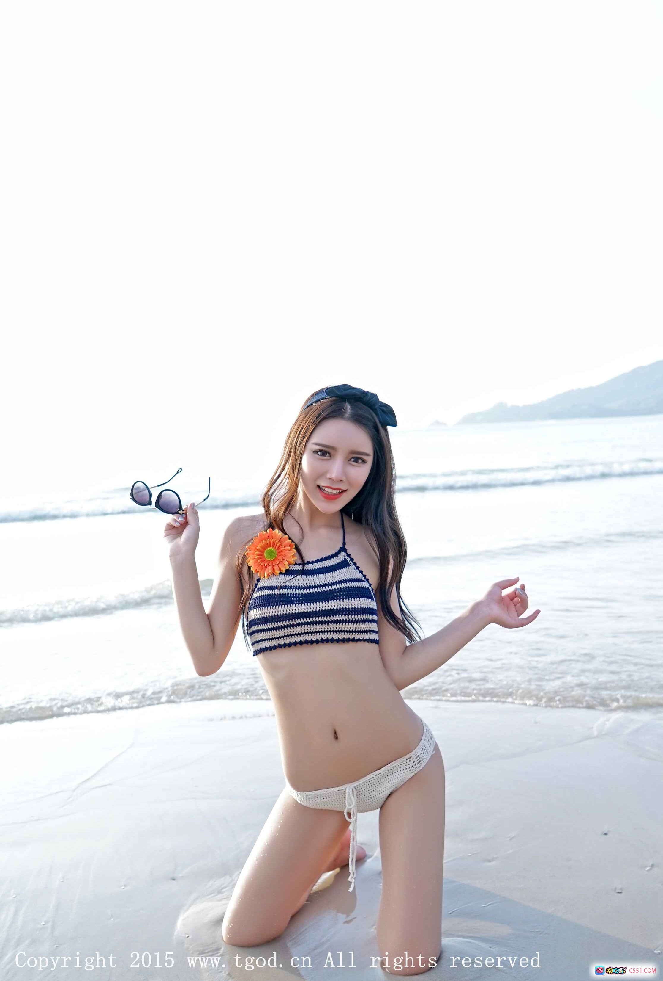 图片[3] - 普吉岛旅拍徐妍馨Mandy黑蕾丝比基尼沙滩写真阳光绿植背景时尚泳装美女摄影 - 就要吻