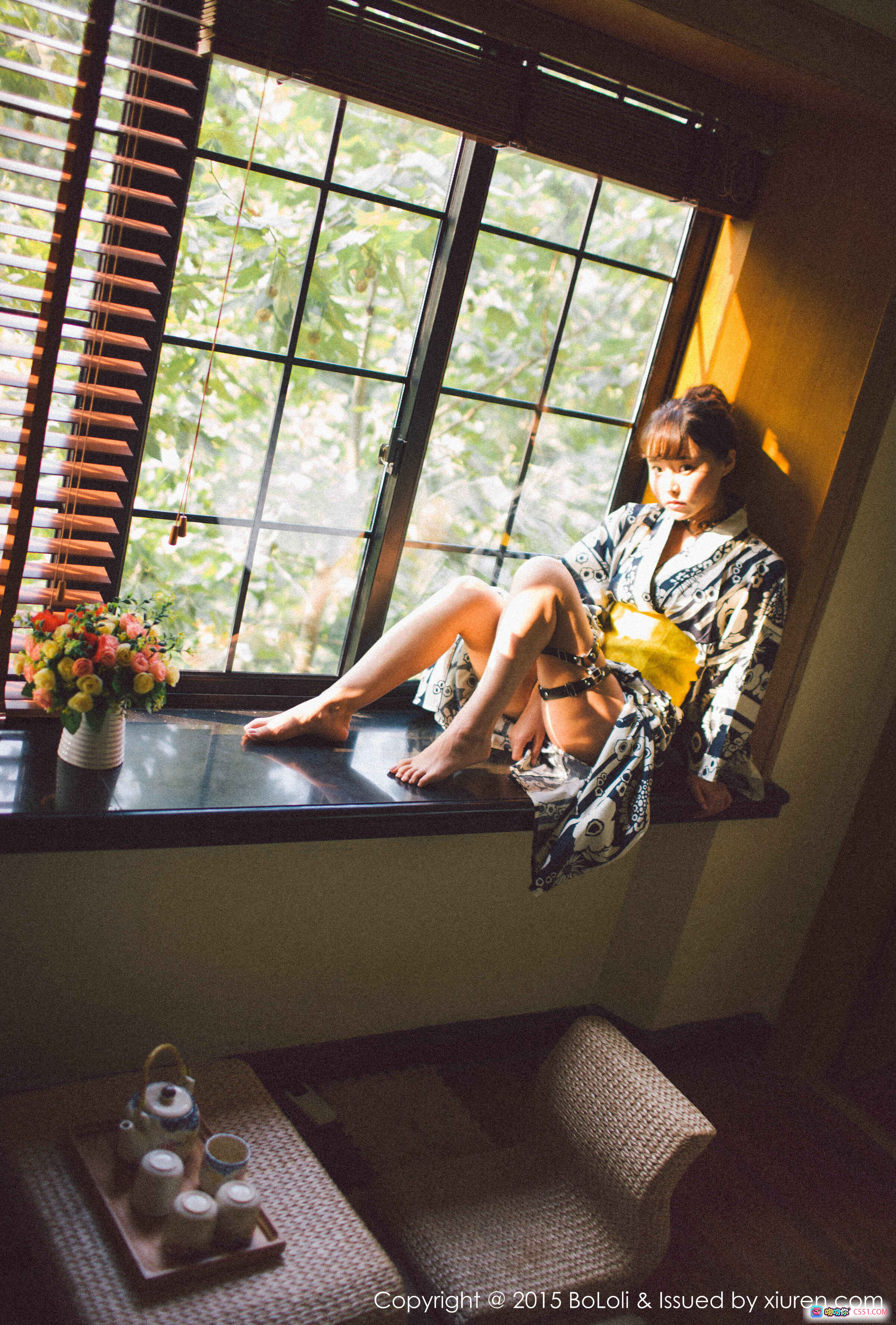 图片[2] - BoLoli波萝社Vol.056柳侑绮Sevenbaby日式和风写真 窗边美腿吊带袜少女私房摄影 2015年9月11日发布 - 就要吻