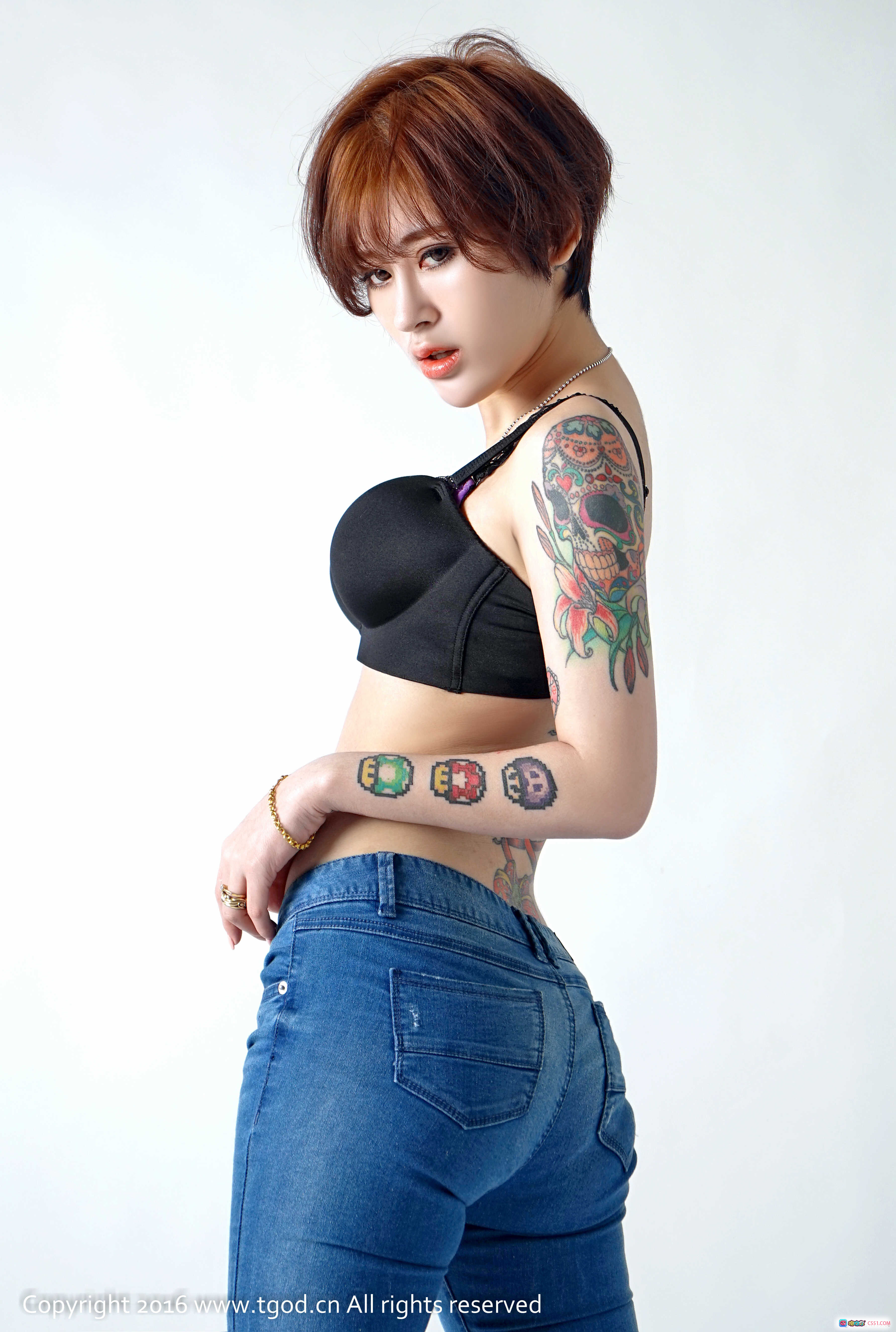 图片[2] - 赵亚男短发写真 | 白衬衫黑内衣性感造型 | TGOD推女神2016精选高清图集 - 就要吻