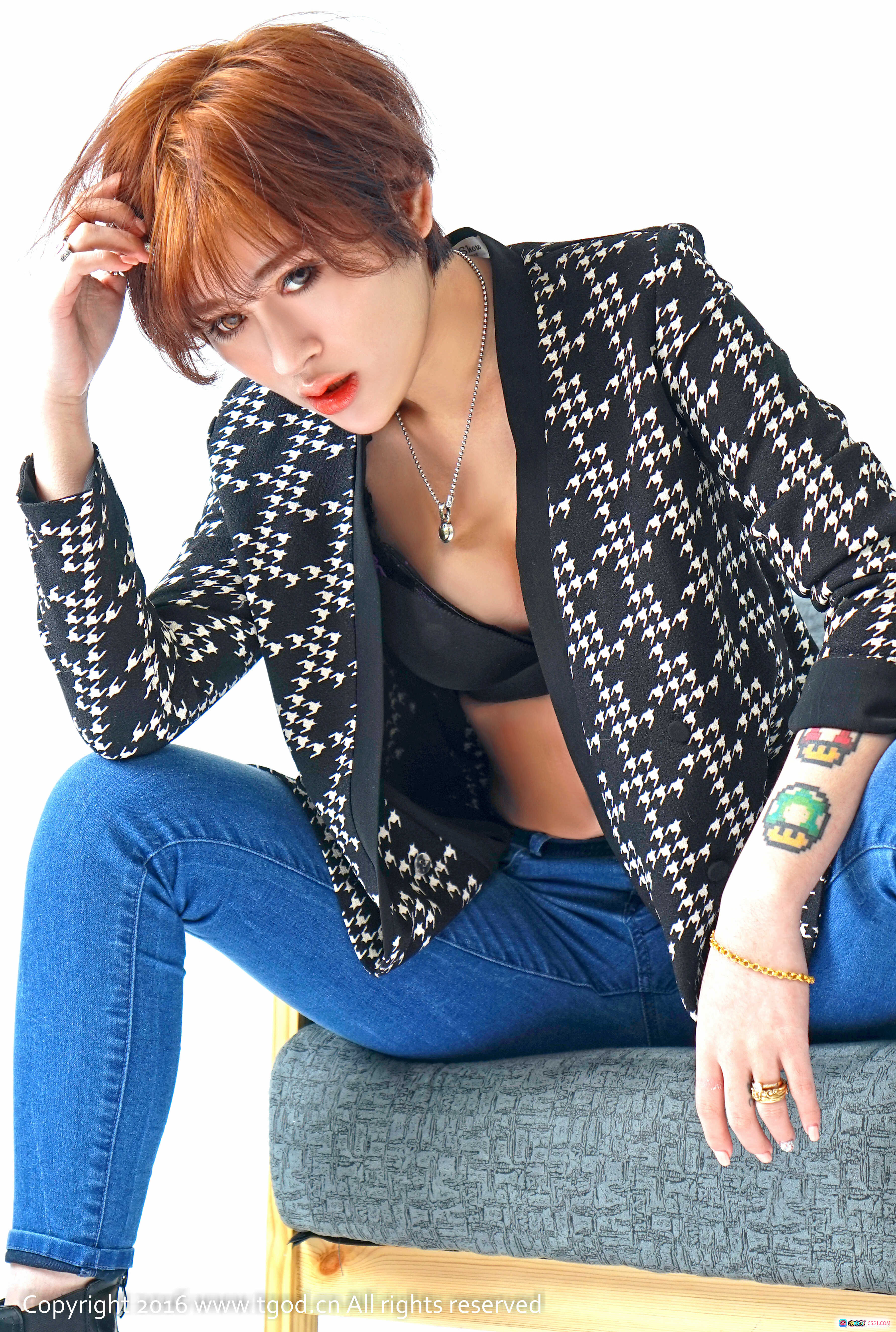 图片[7] - 赵亚男短发写真 | 白衬衫黑内衣性感造型 | TGOD推女神2016精选高清图集 - 就要吻