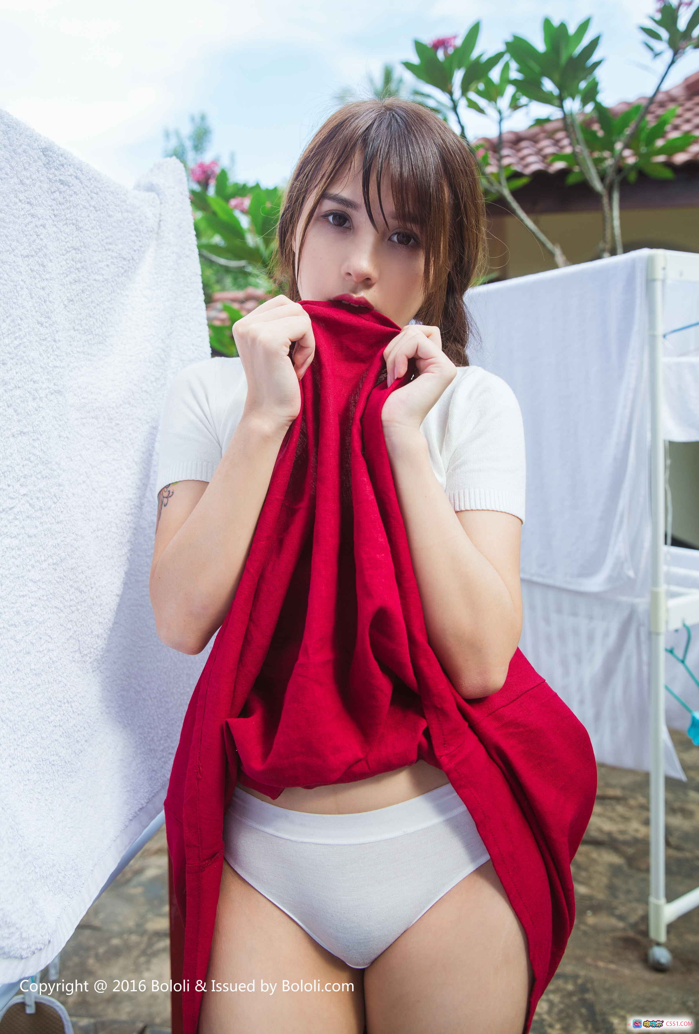 图片[7] - 夏美酱普吉岛写真 | 白色上衣红裙性感外拍 | BoLoli波萝社2016年8月VOL.002高清图集 - 就要吻