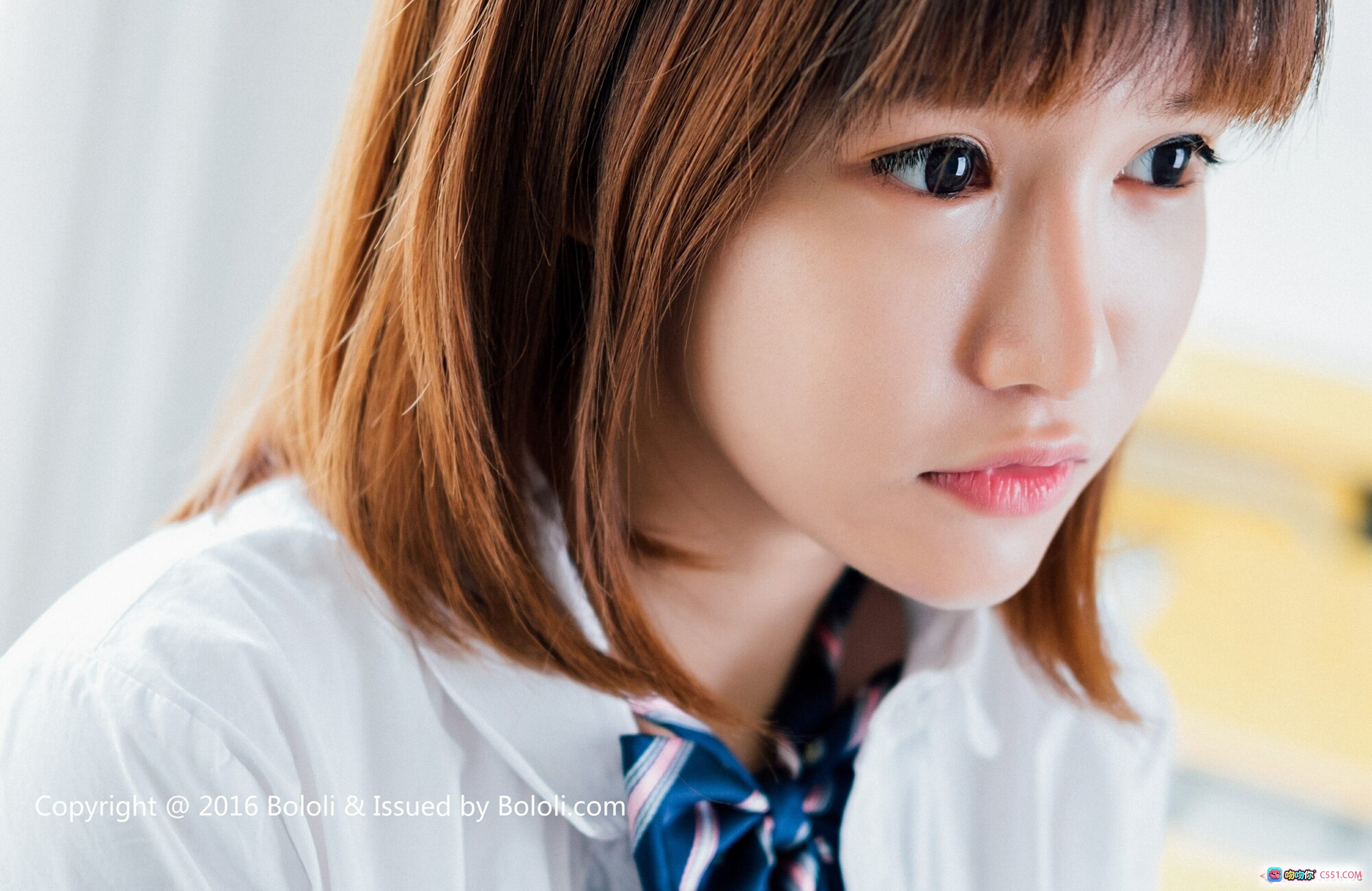 图片[7] - BoLoli波萝社VOL.007 Vivian傲娇萌萌写真 2016.11.18 白衬衫蕾丝内衣蓝领结少女风高清图集 - 就要吻