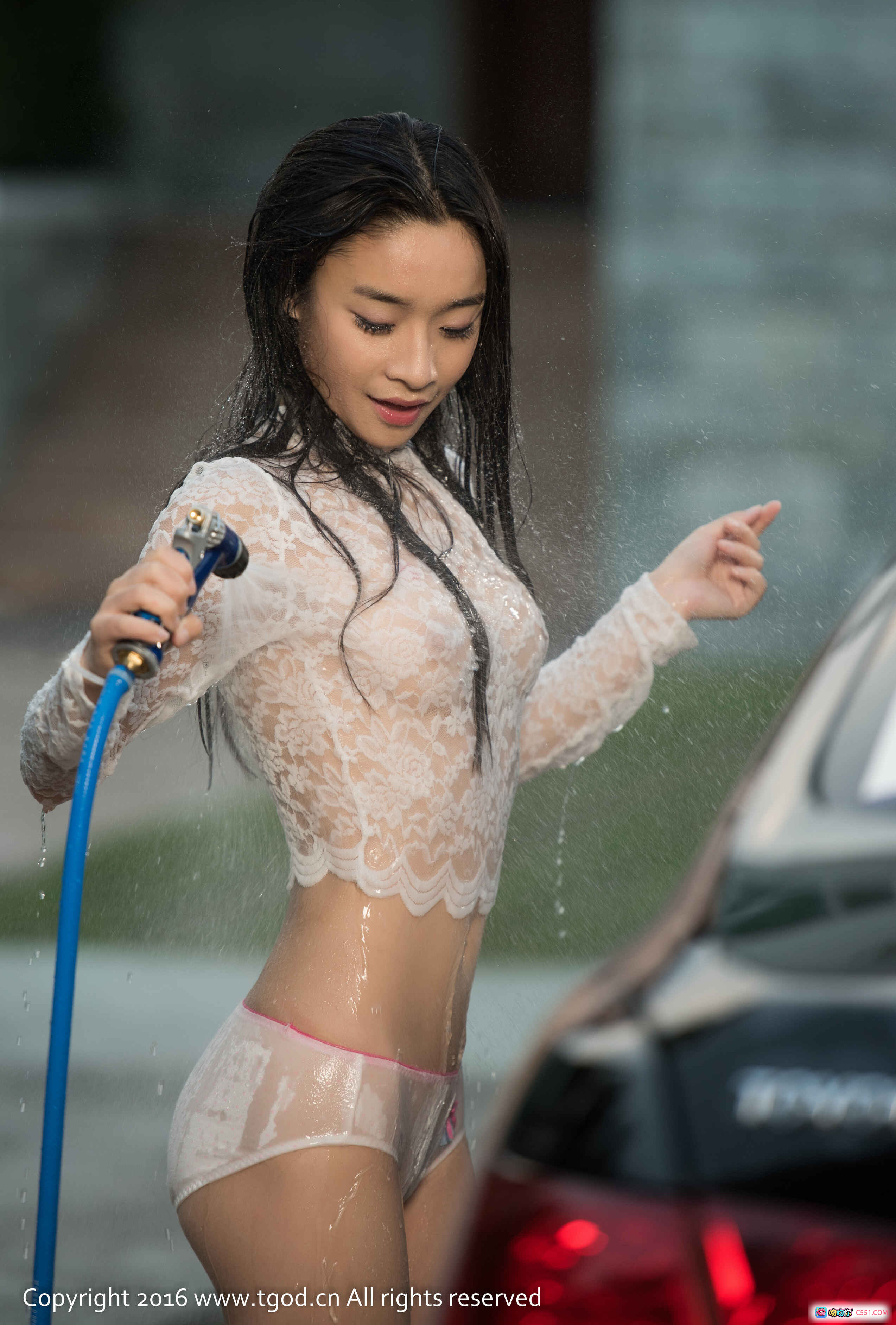 绮梦Cherish古兜温泉湿身蕾丝内衣洗车写真 2016 TGOD推女神御女郎性感诱惑高清图集 - 就要吻