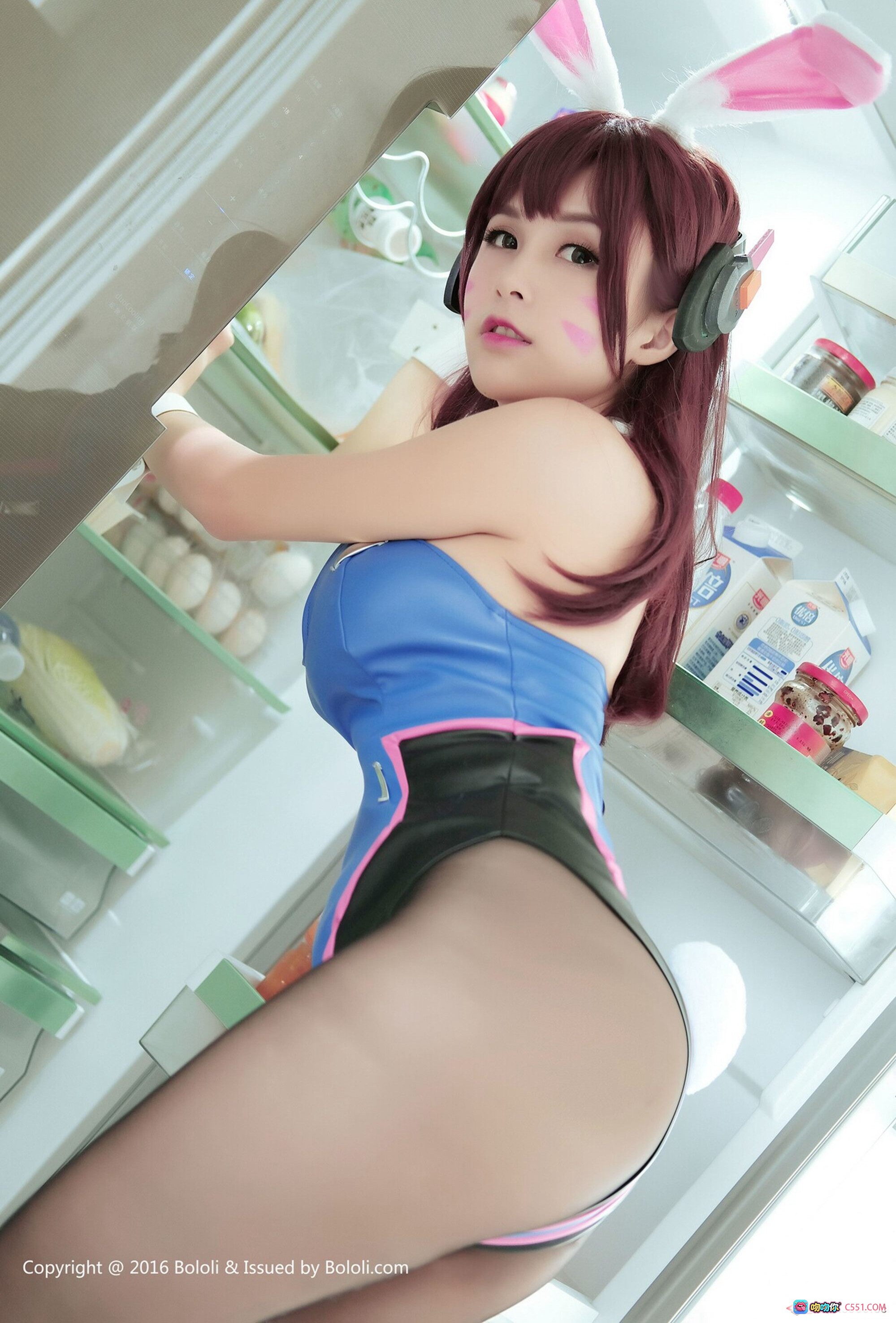 图片[7] - BoLoli波萝社夏美酱Cosplay写真｜兔耳蓝裙粉蝴蝶结甜美性感造型｜2016年12月29日VOL.013高清图集 - 就要吻