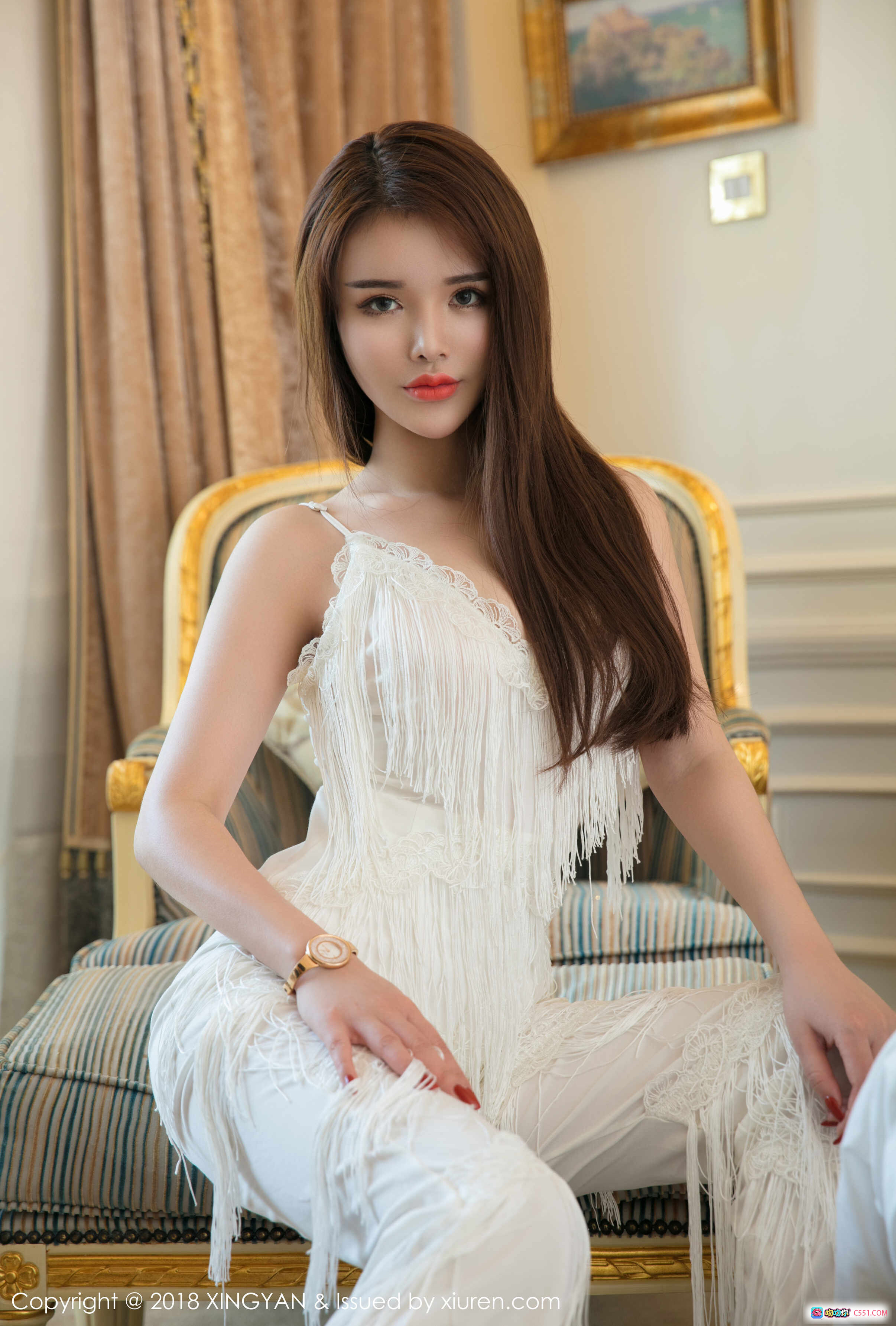图片[3] - 陈宇曦niki白色吊带长裙优雅写真 | XINGYAN星颜社2018.03.15 VOL.037室内私房美拍 - 就要吻