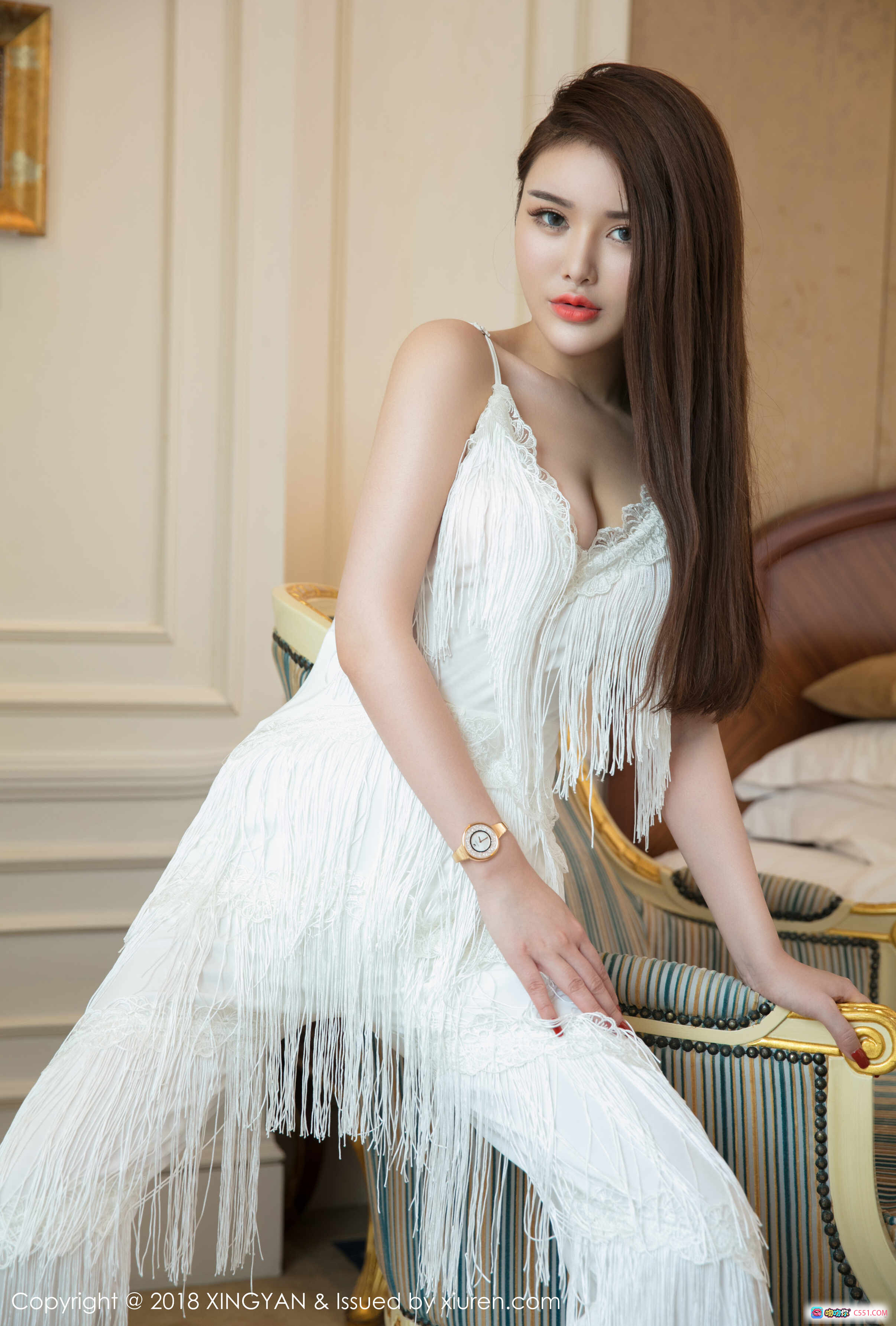 图片[9] - 陈宇曦niki白色吊带长裙优雅写真 | XINGYAN星颜社2018.03.15 VOL.037室内私房美拍 - 就要吻